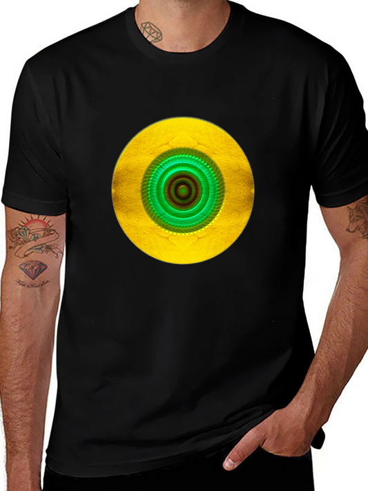 Vibrant Eye Graphic Tee - Black Cotton Blend