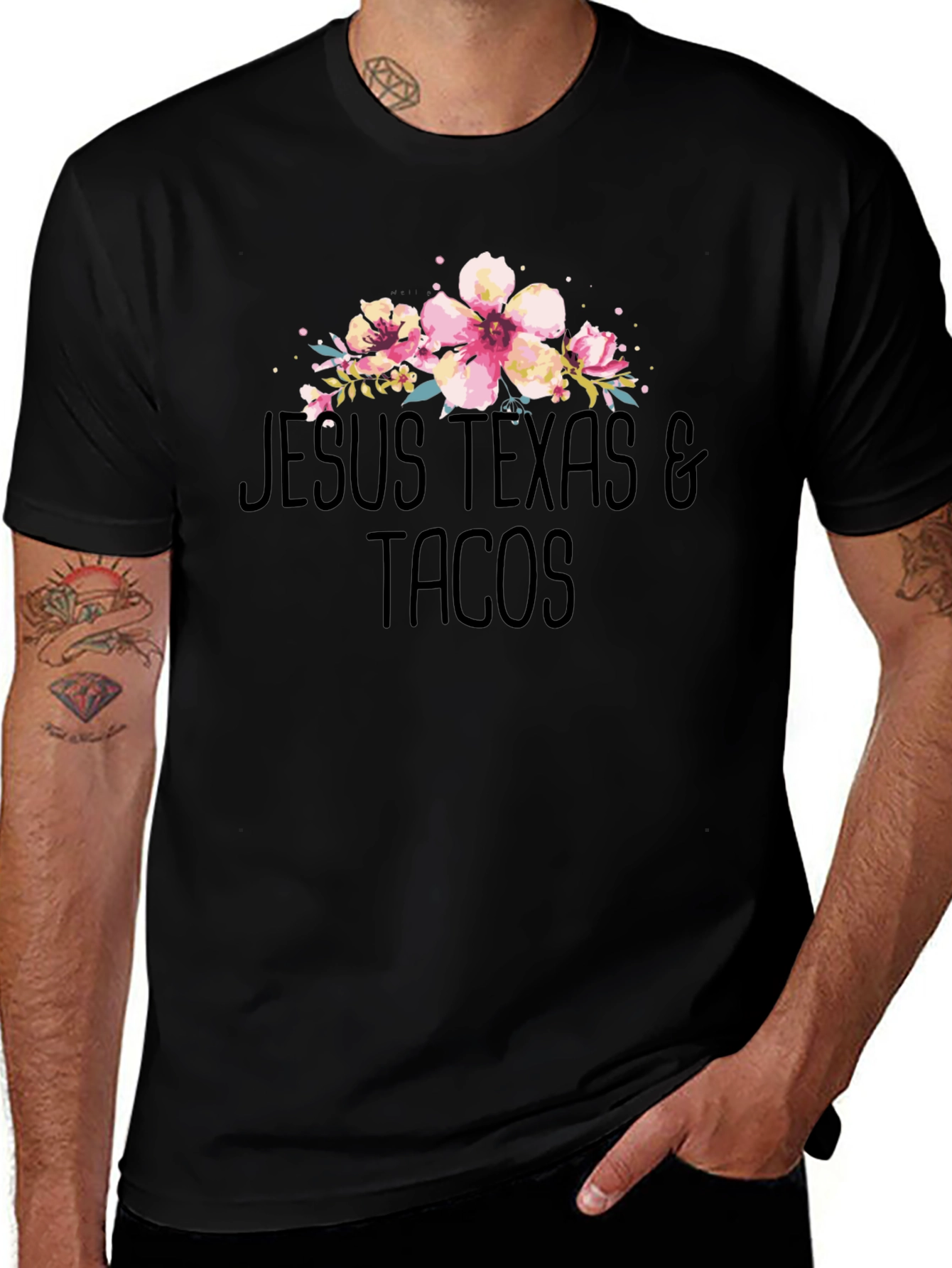 Jesus Texas & Tacos Graphic T-Shirt