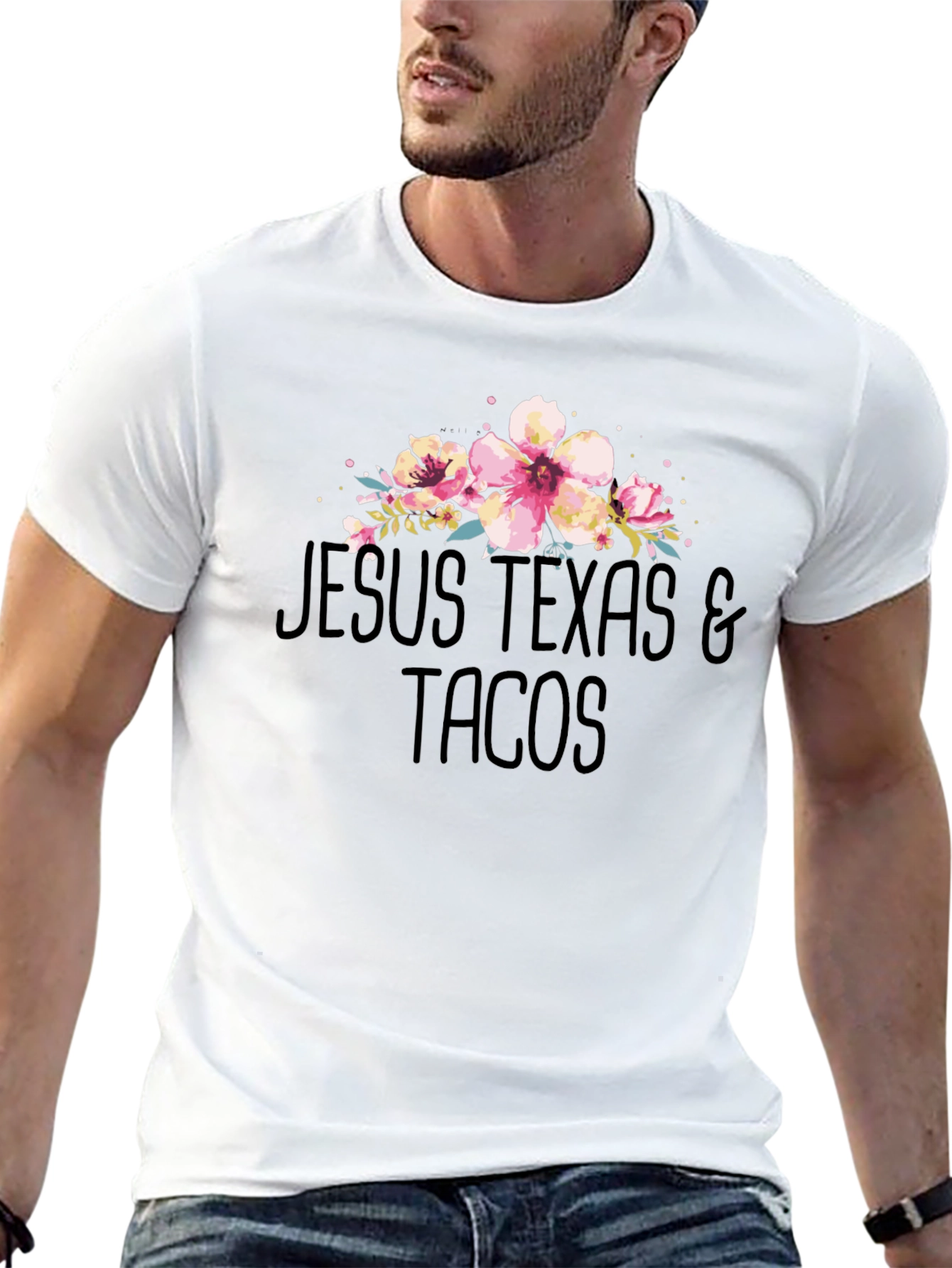 Jesus Texas & Tacos Graphic T-Shirt