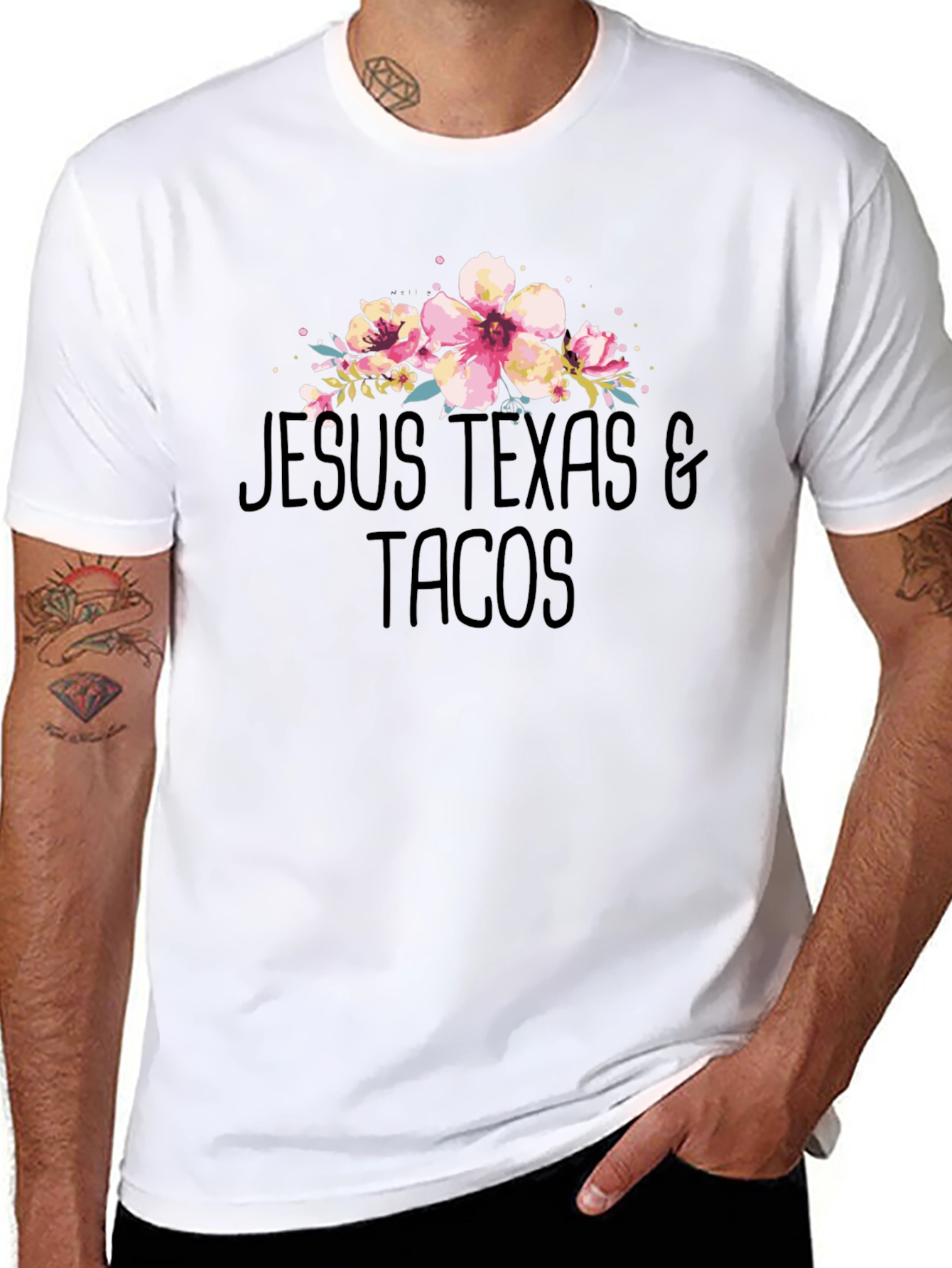 Jesus Texas & Tacos Graphic T-Shirt