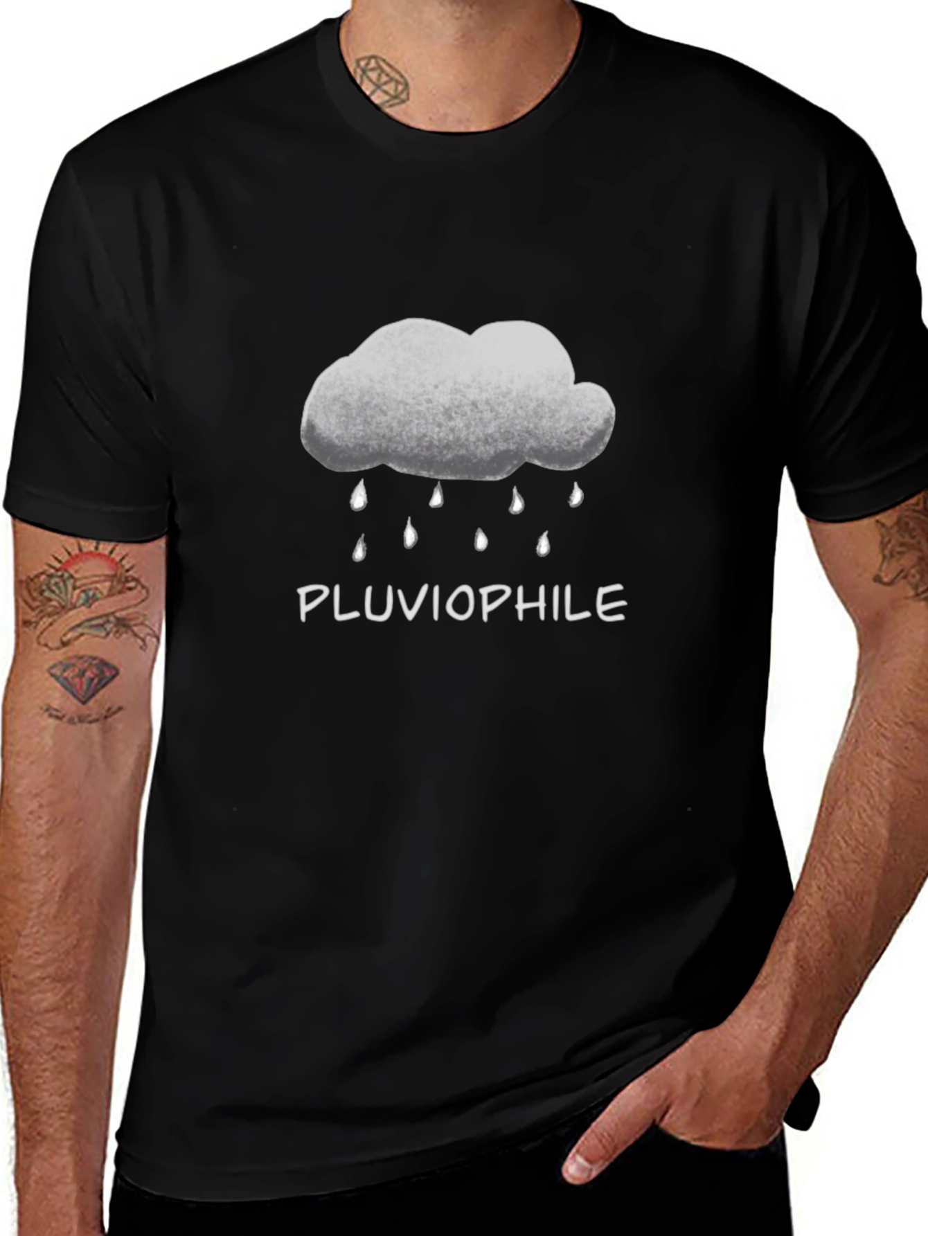Pluviophile Cloud Rain T-Shirt - Black