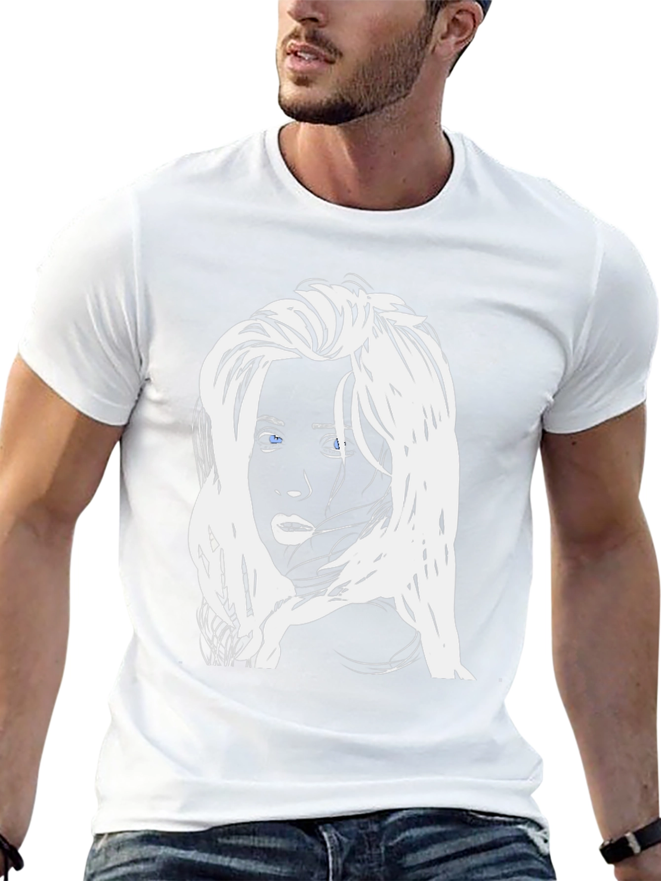 Graphic Tee - Woman Face Black T-Shirt