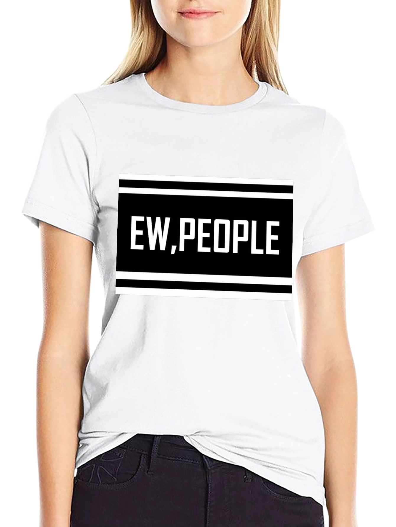 Ew People Graphic Tee - Black Novelty T-Shirt