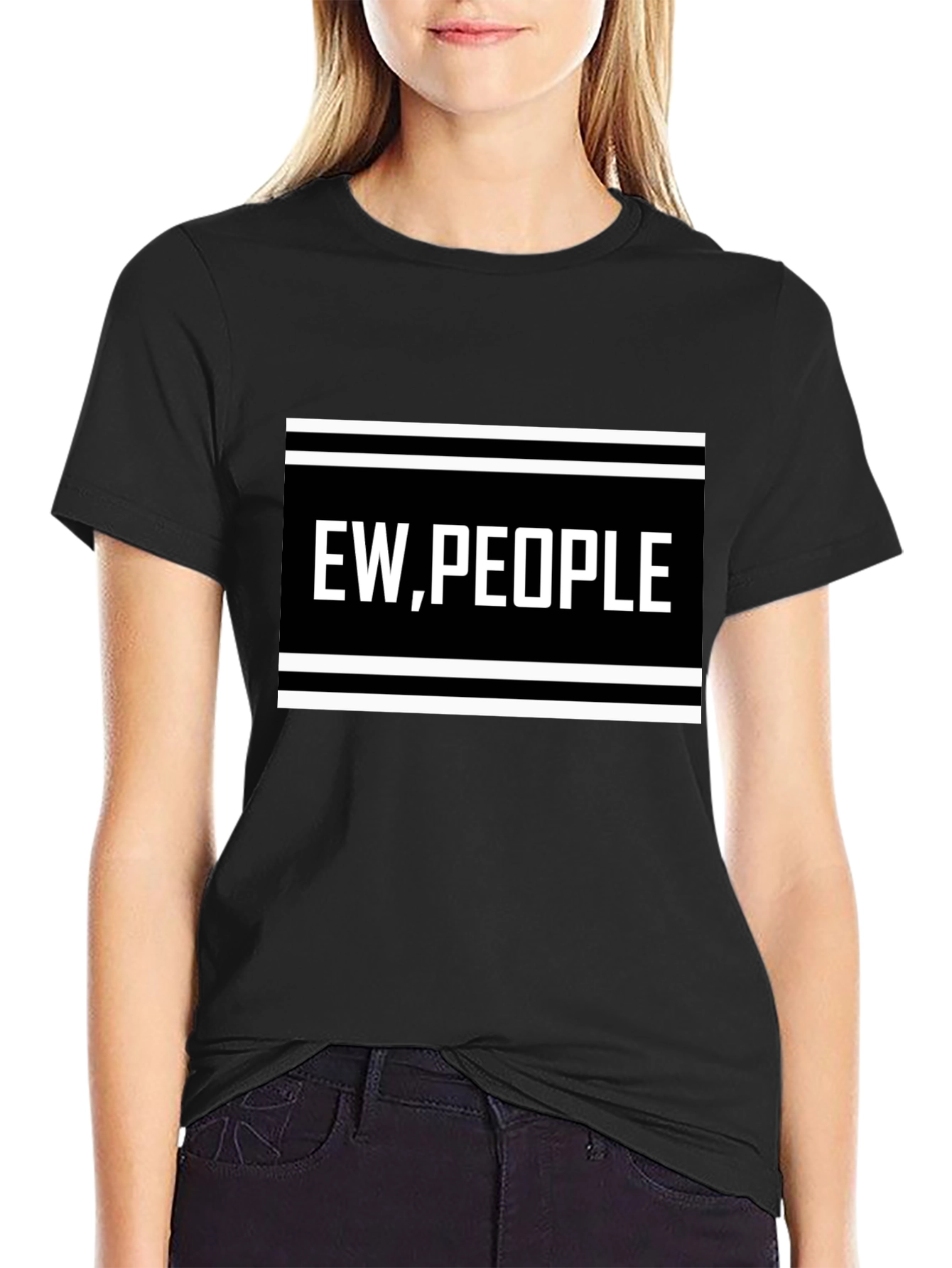 Ew People Graphic Tee - Black Novelty T-Shirt