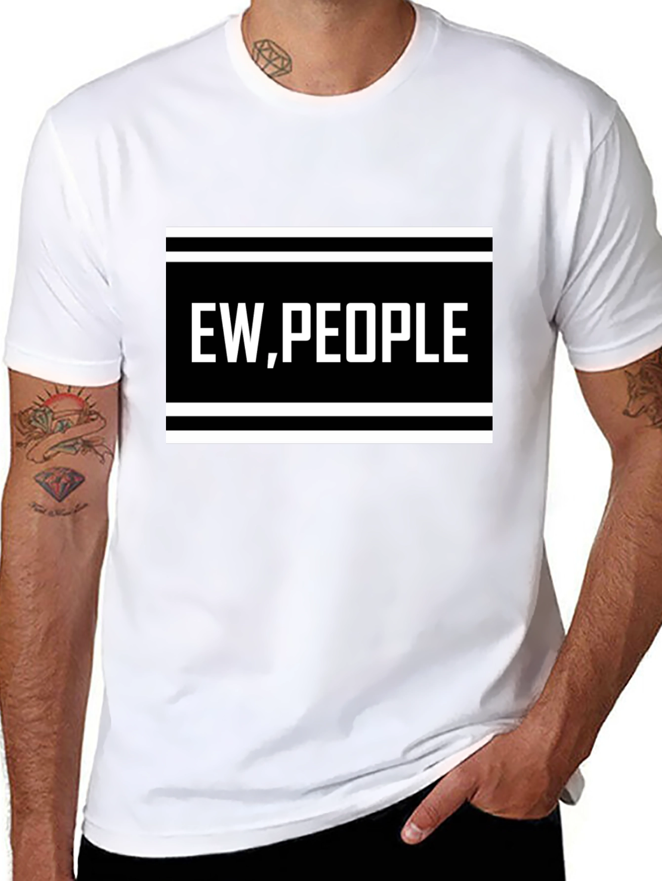 Ew People Graphic Tee - Black Novelty T-Shirt