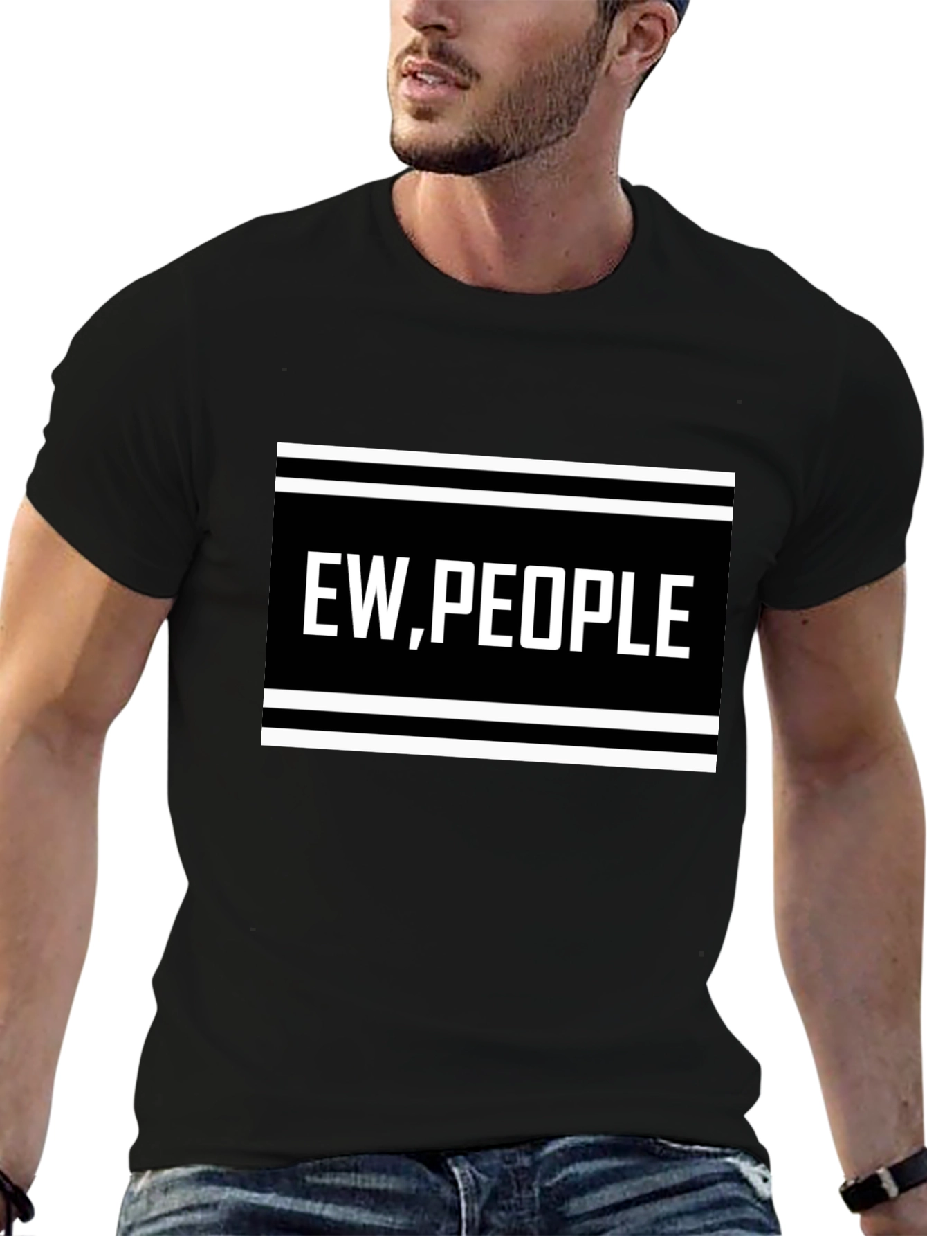 Ew People Graphic Tee - Black Novelty T-Shirt
