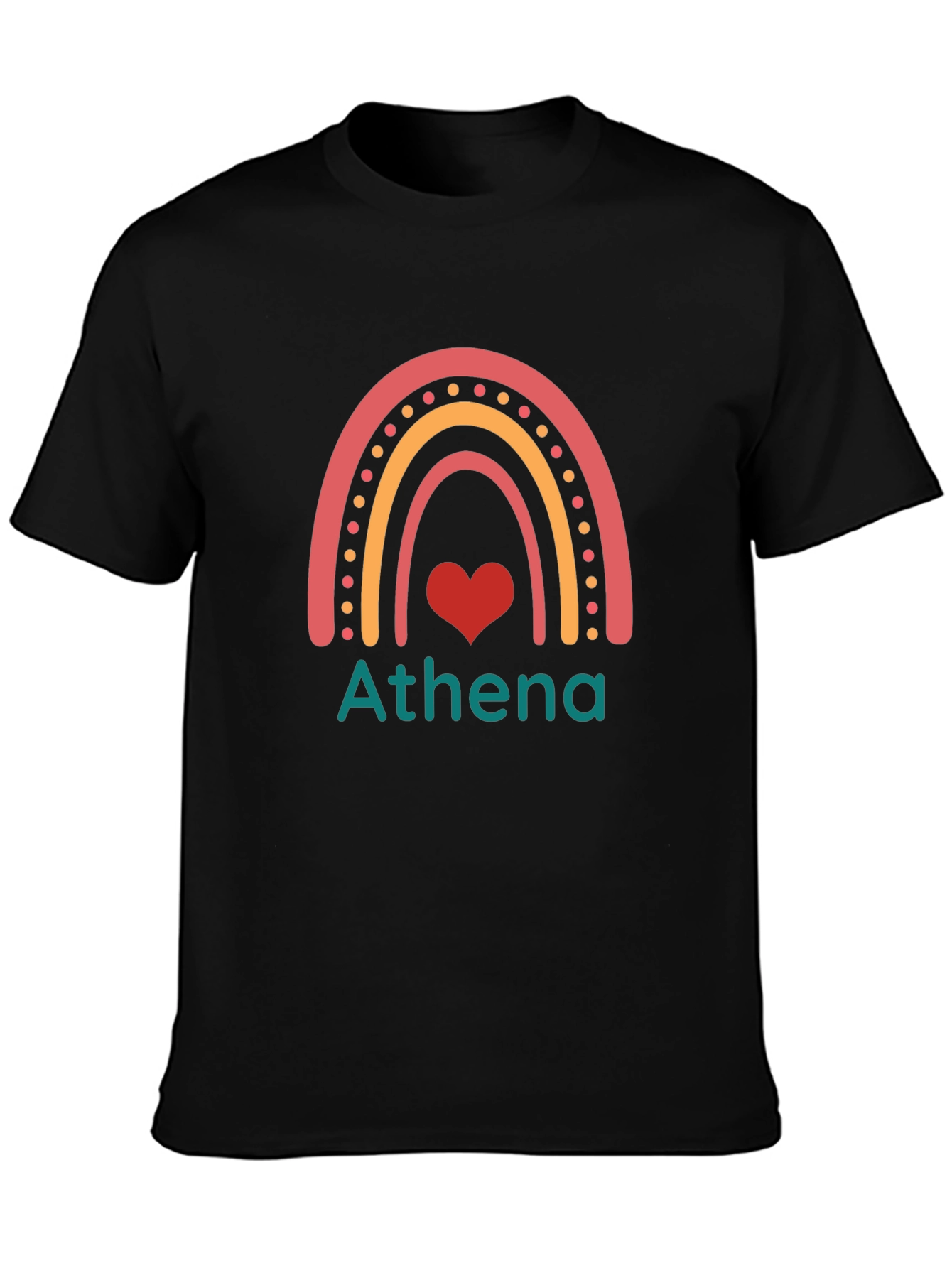 Athena Rainbow Heart Personalized T-Shirt