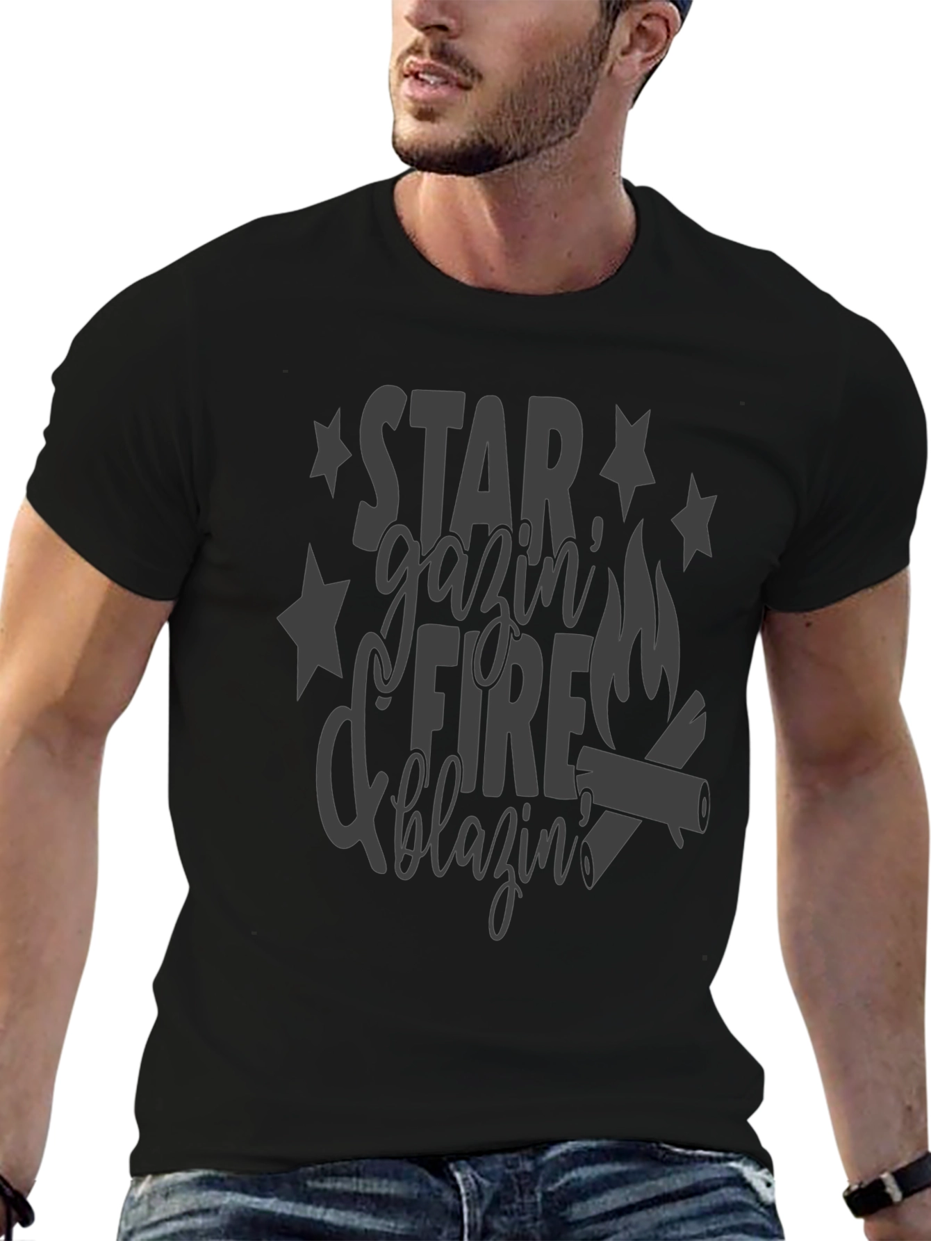 Star Gazin Fire Blazin Graphic T-Shirt