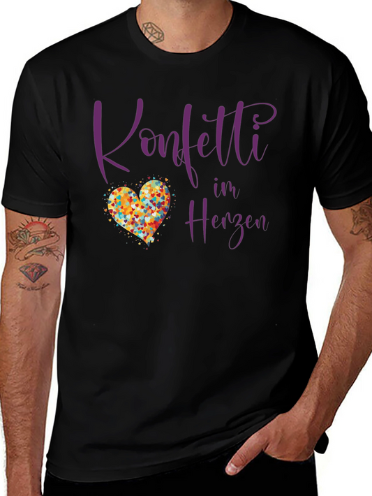 Confetti in Herzen Black T-Shirt
