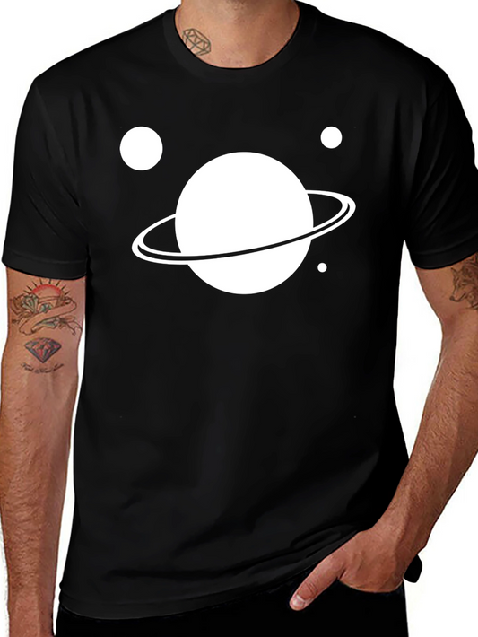 Planet Graphic Tee - Black Cotton Casual Shirt