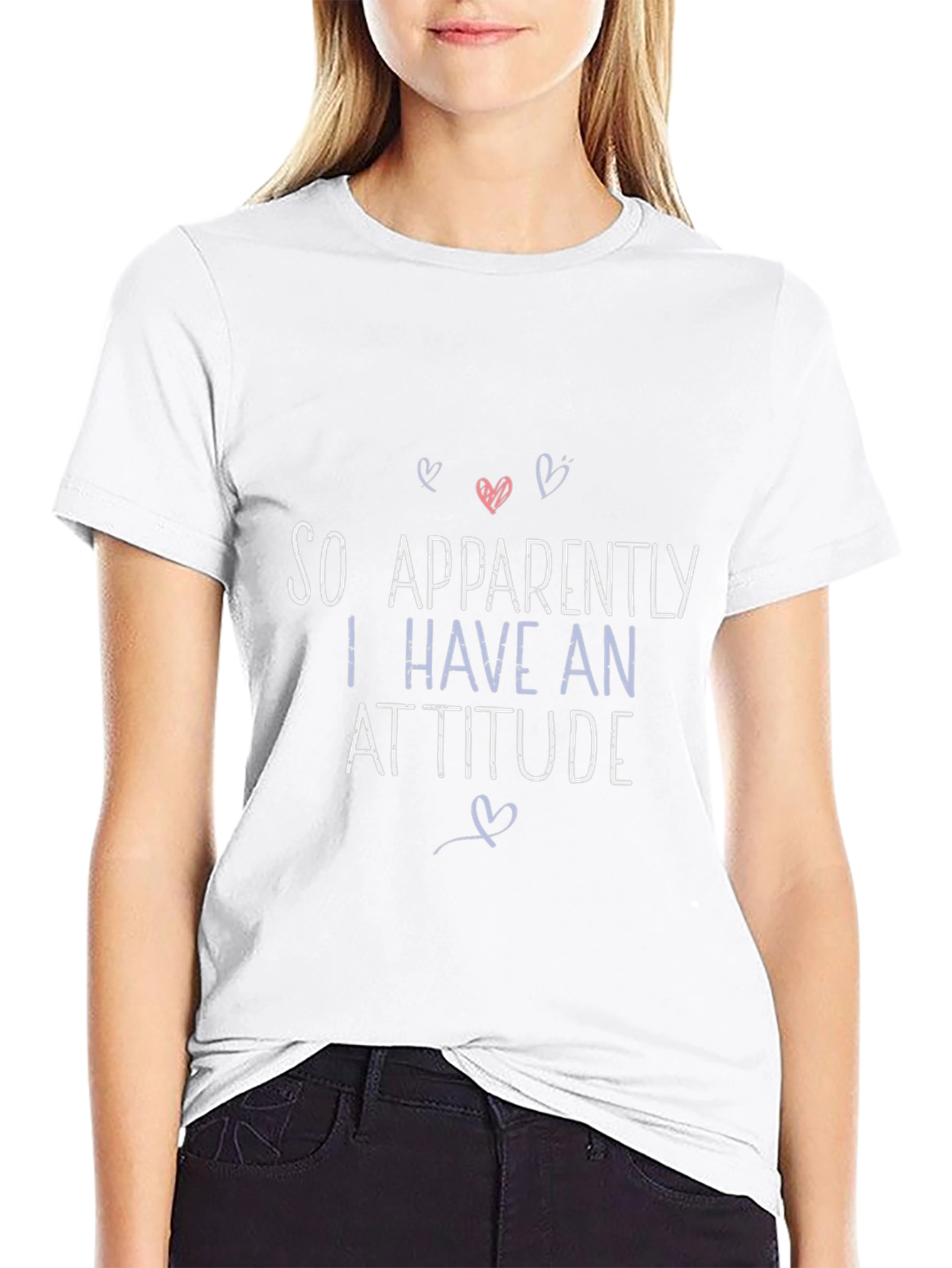 Funny Attitude T-Shirt - Black Crew Neck Tee