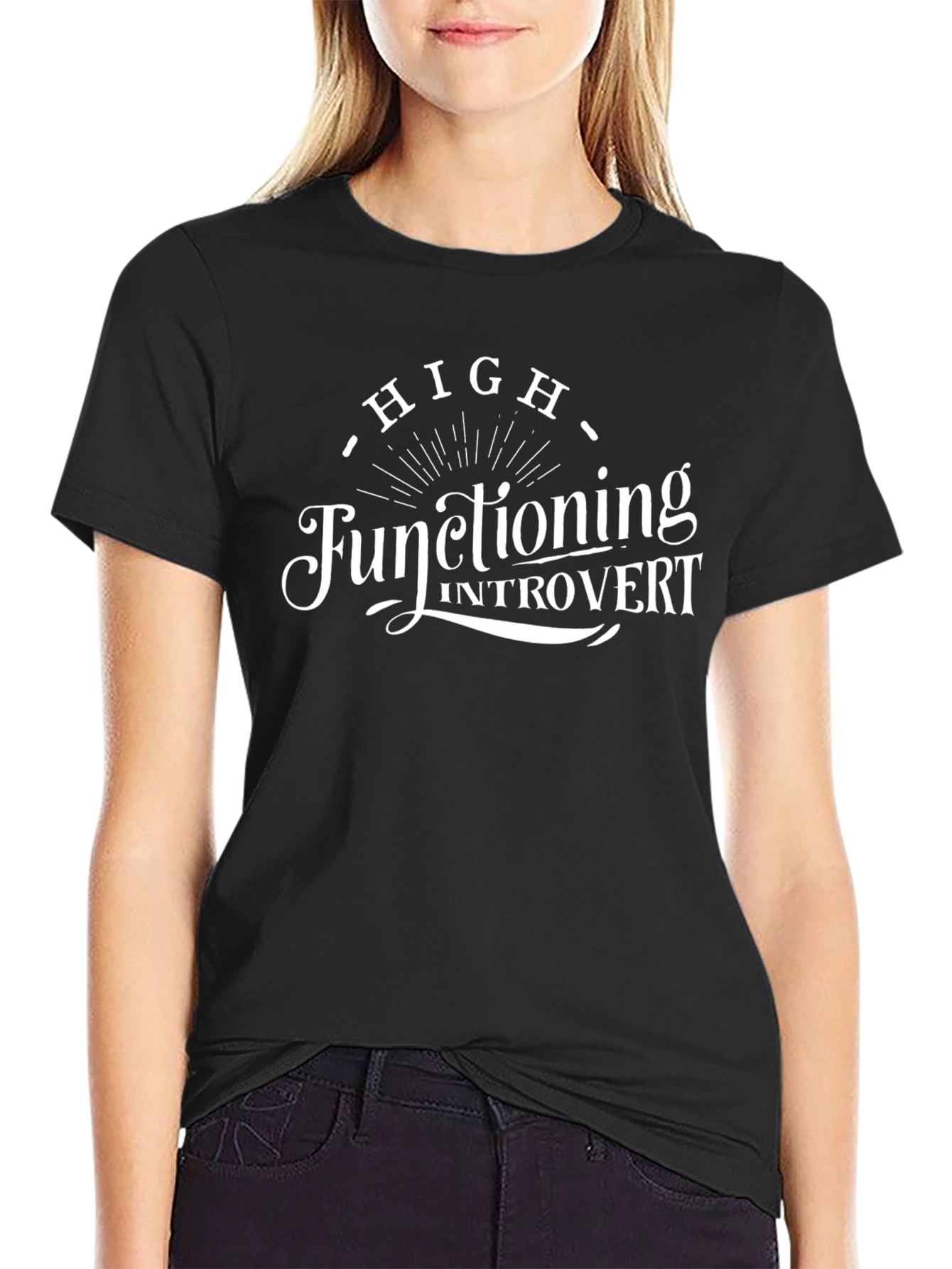 High Functioning Introvert Black Graphic Tee