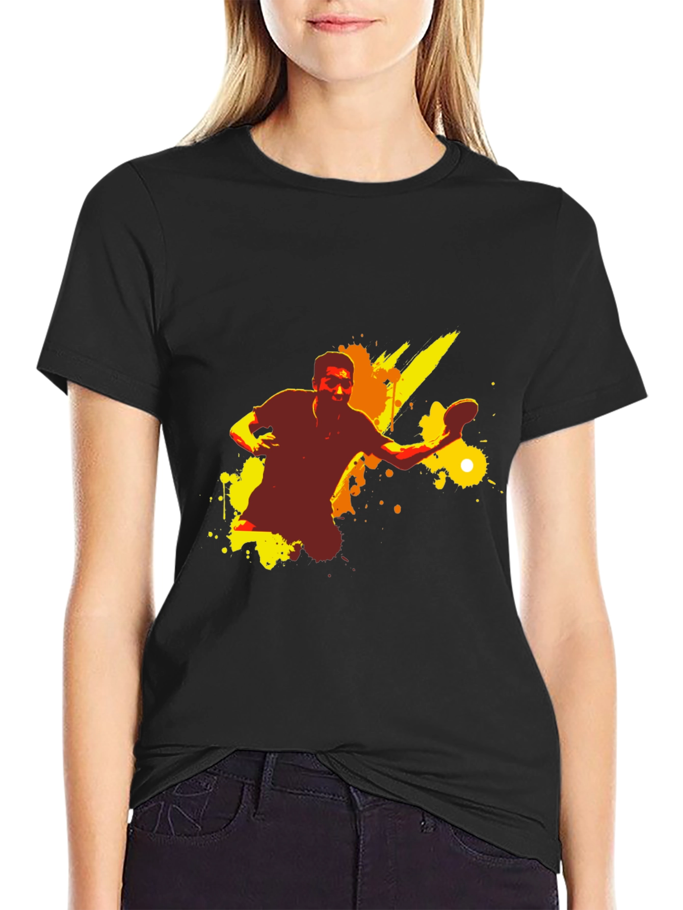 Cool Table Tennis Graphic T-Shirt