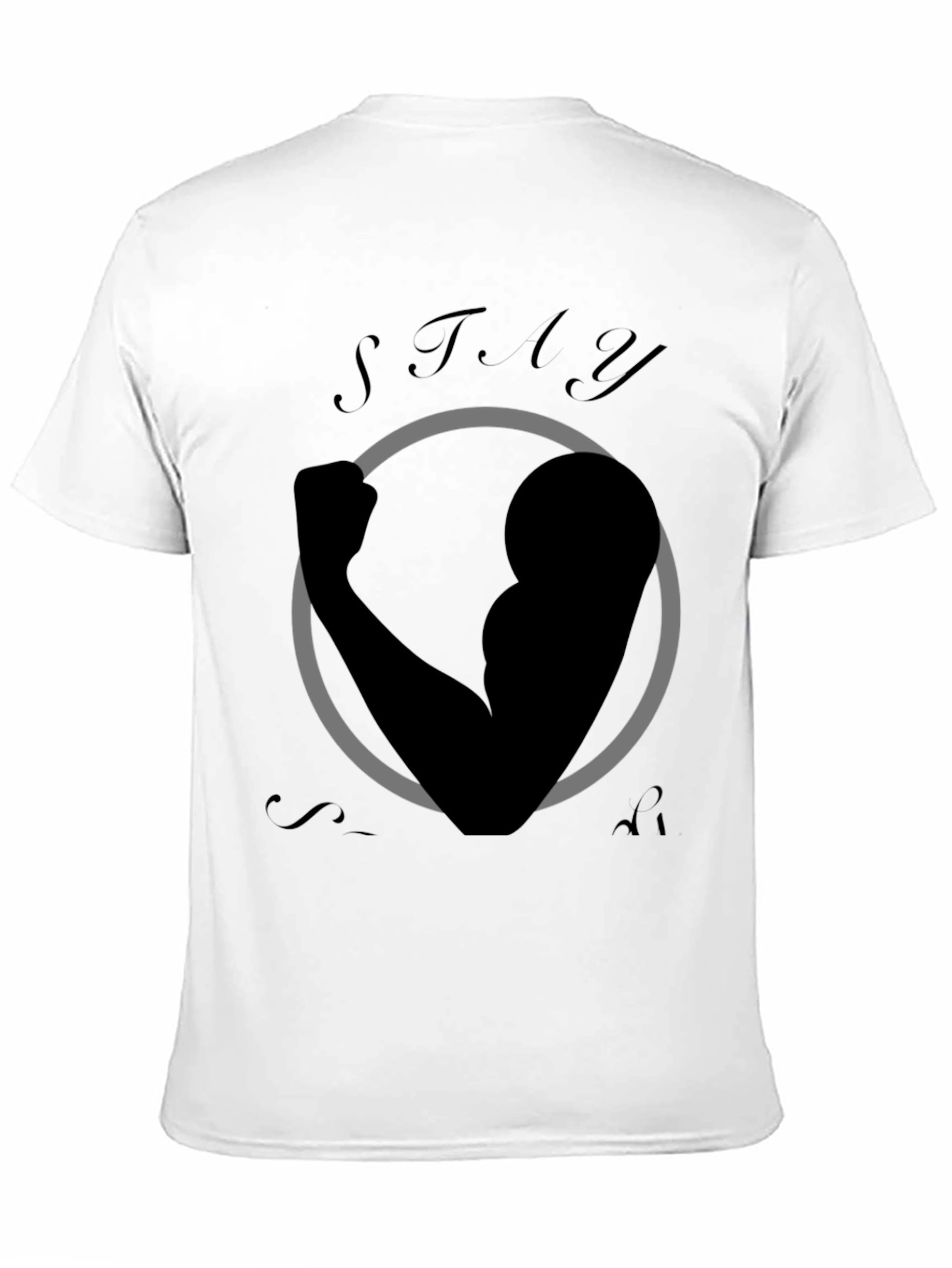 Stay Strong Graphic Print Black T-Shirt