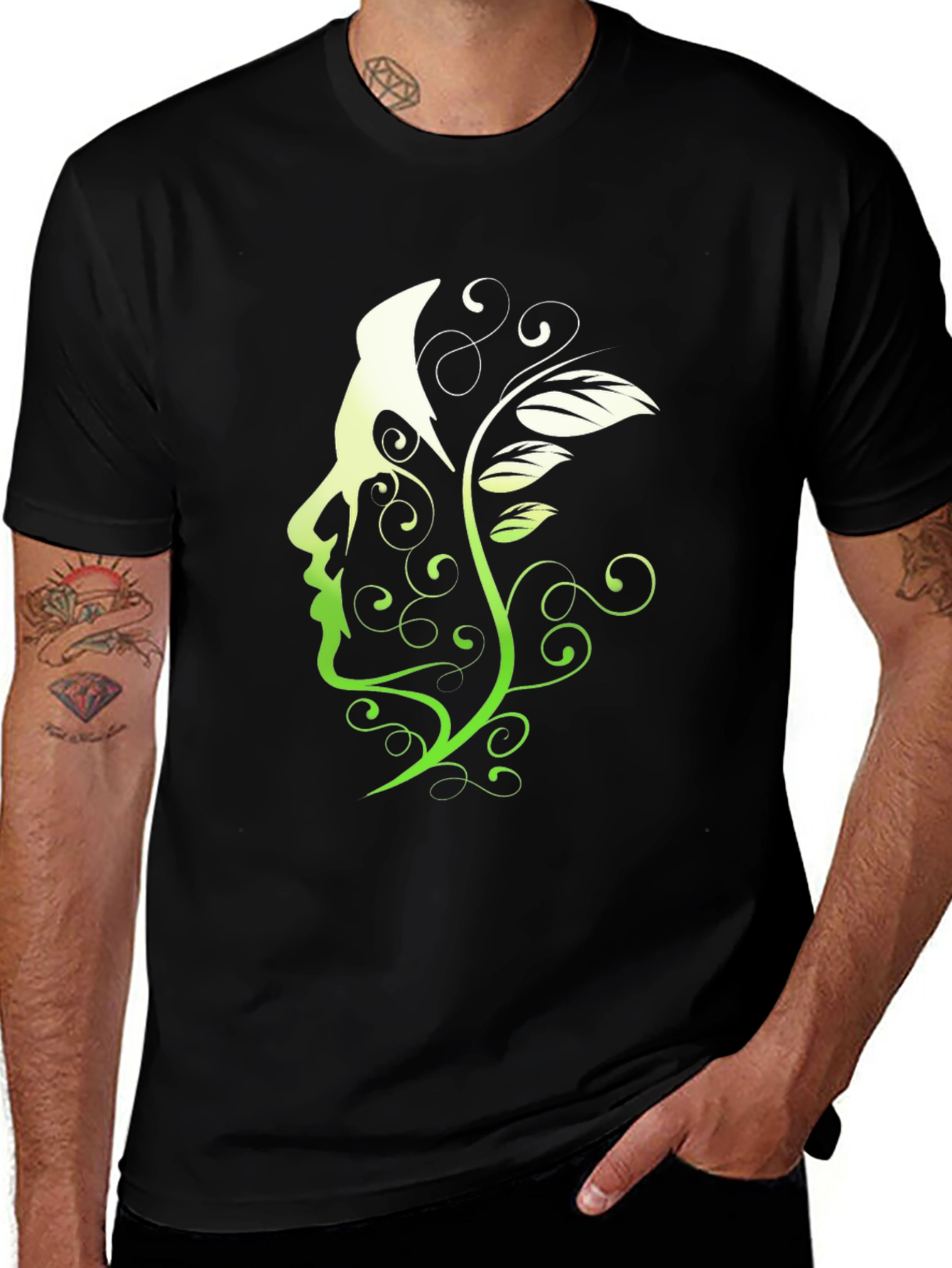 Nature Silhouette Graphic Tee - Black