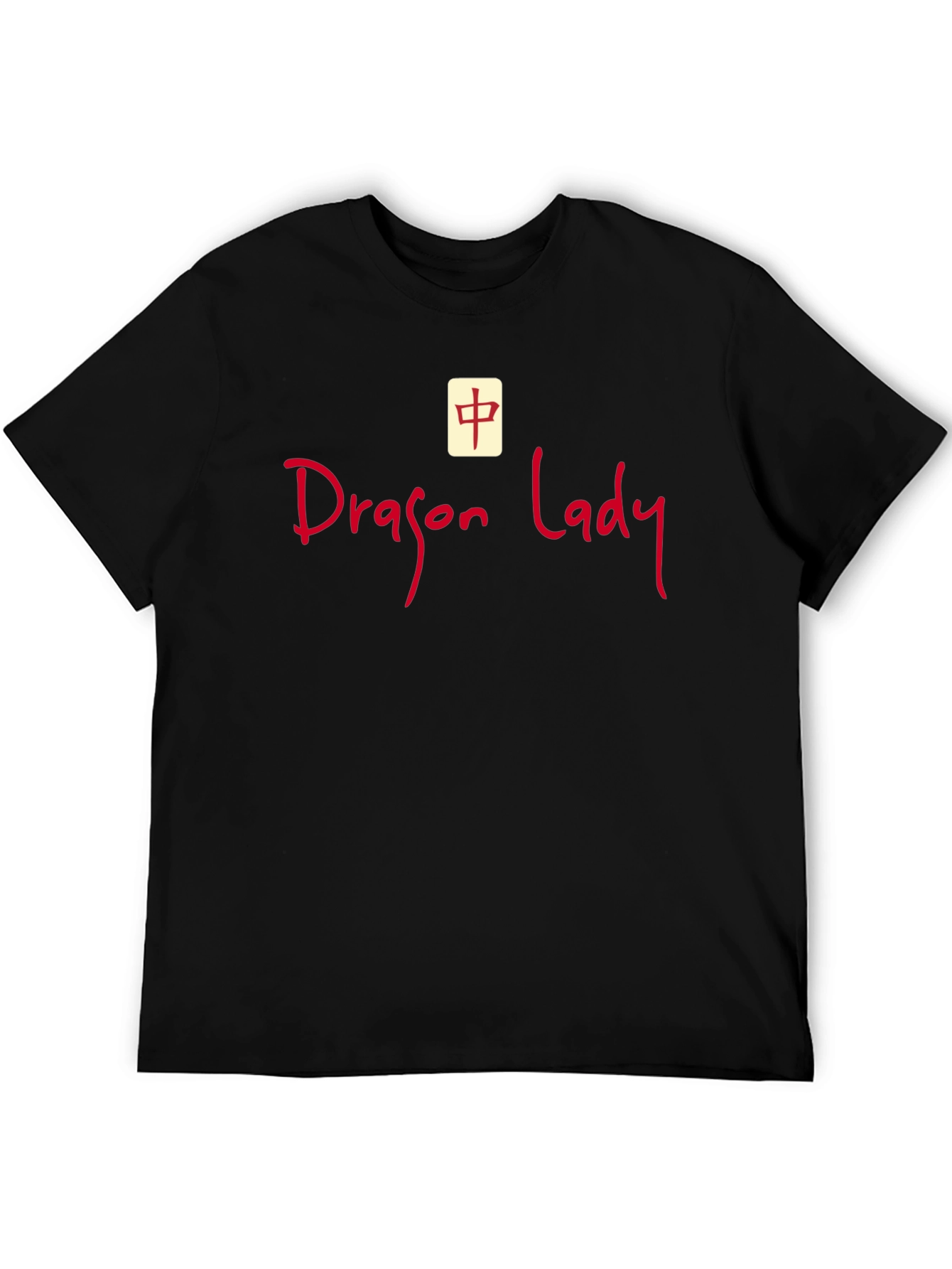 Dragon Lady Graphic Tee - Black Crew Neck T-Shirt