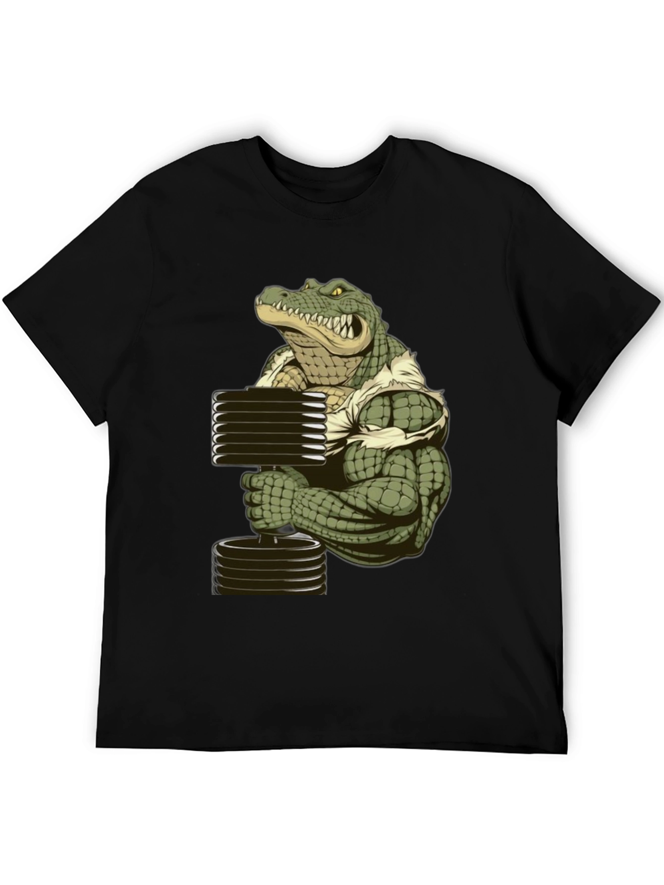 Muscle Gator Lifting Weights T-Shirt - Black