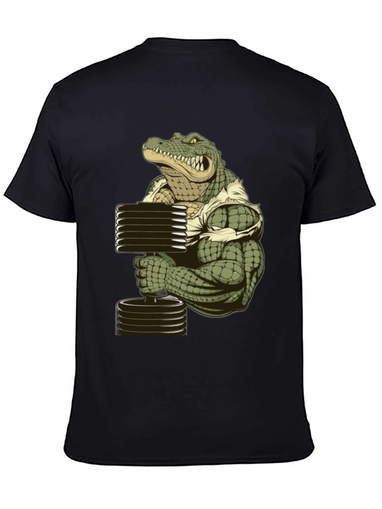 Muscle Gator Lifting Weights T-Shirt - Black