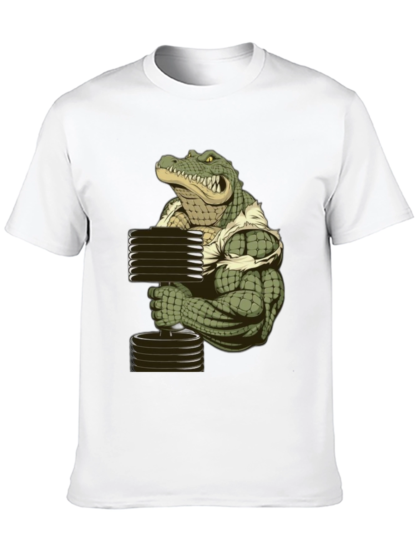 Muscle Gator Lifting Weights T-Shirt - Black