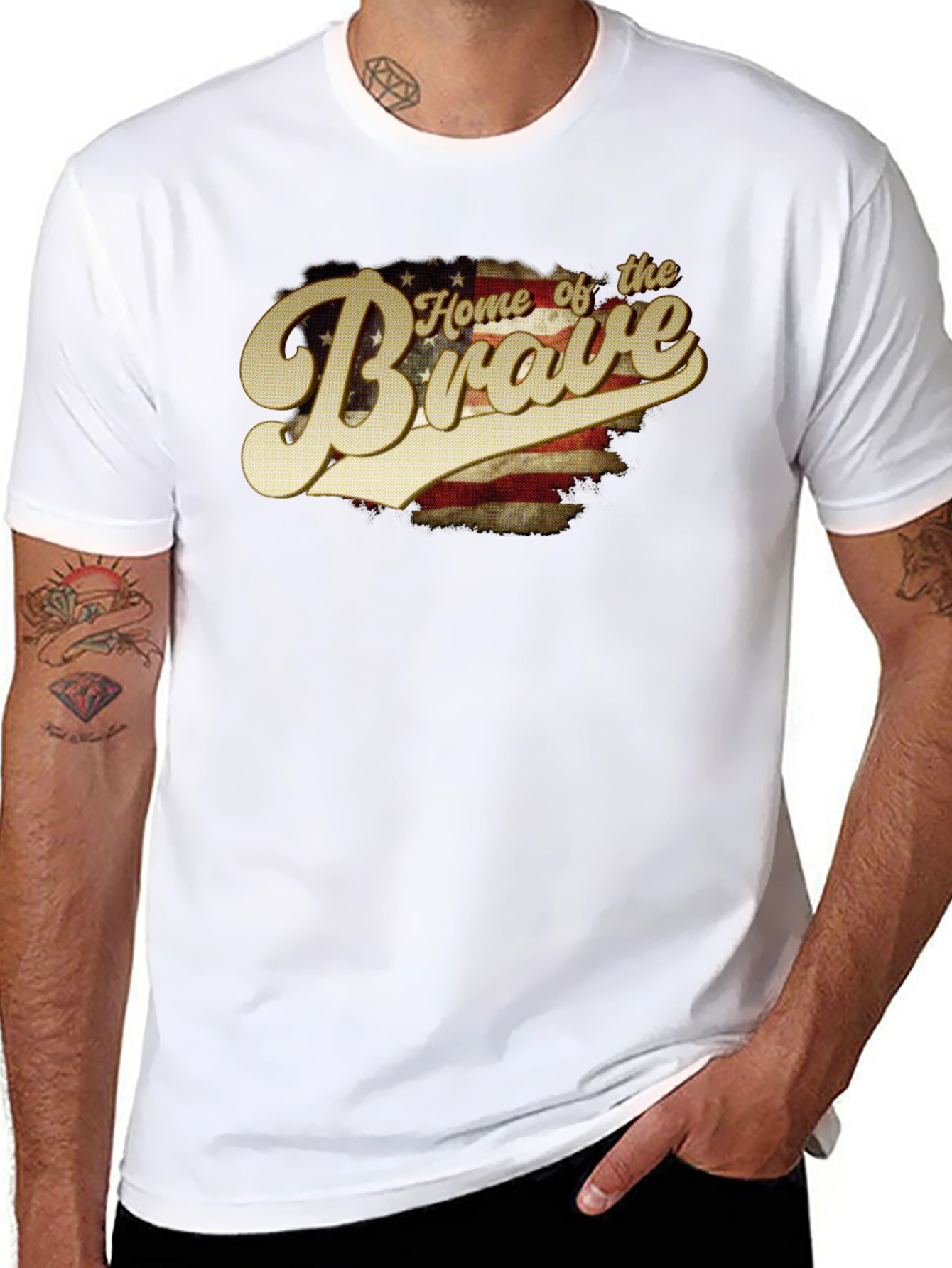 Home of the Brave Patriotic Graphic Tee
