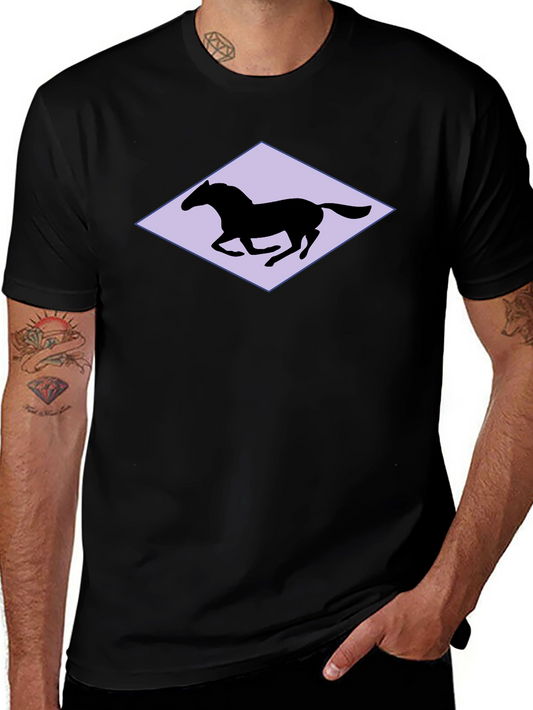 Horse Silhouette Graphic Black T-Shirt