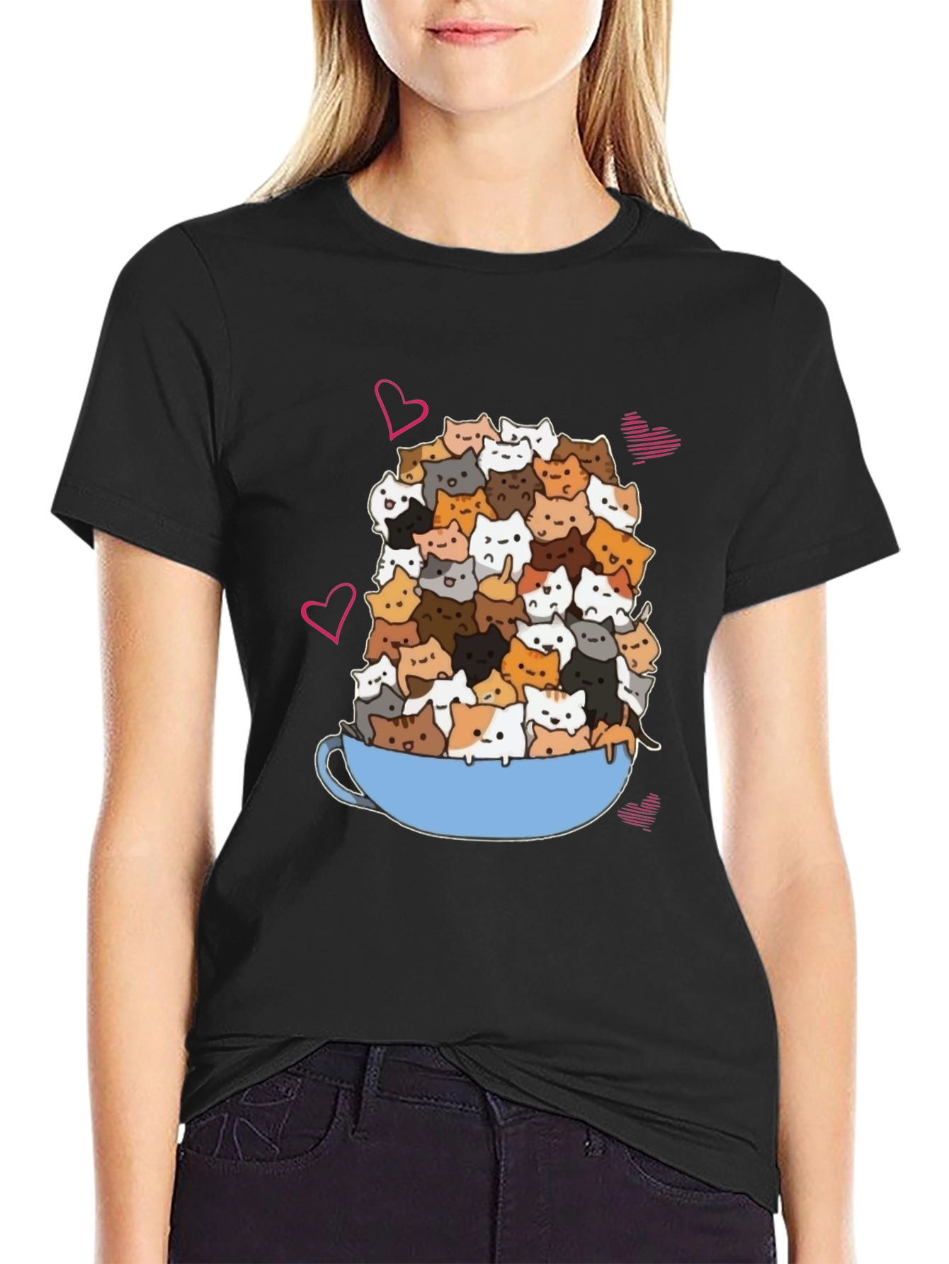 Cat Lover T-Shirt: Overflowing Mug of Kittens!