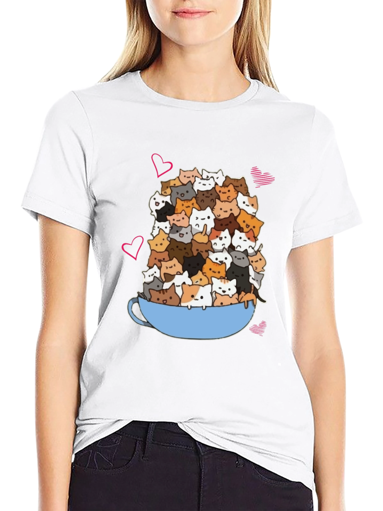 Cat Lover T-Shirt: Overflowing Mug of Kittens!