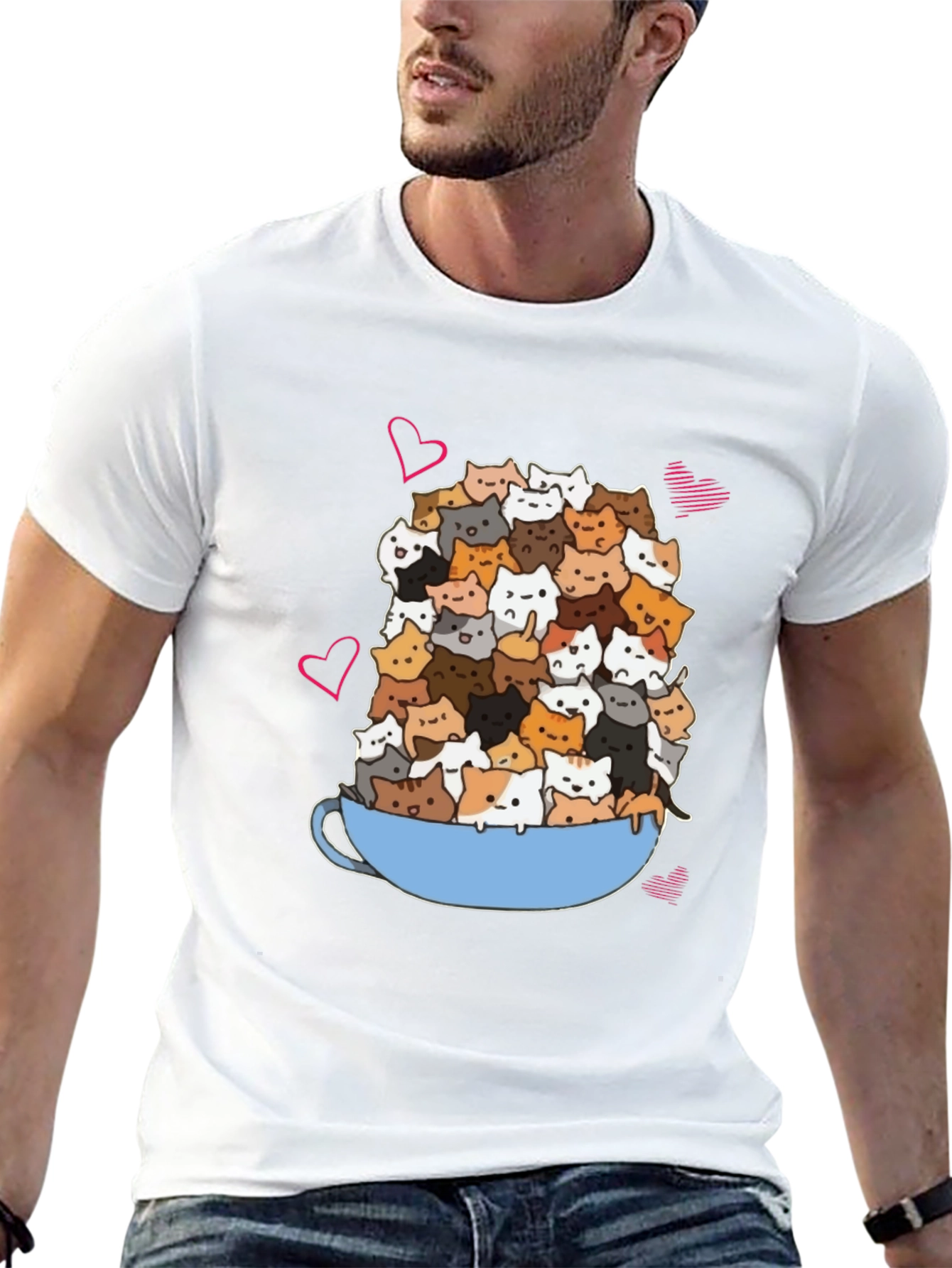 Cat Lover T-Shirt: Overflowing Mug of Kittens!