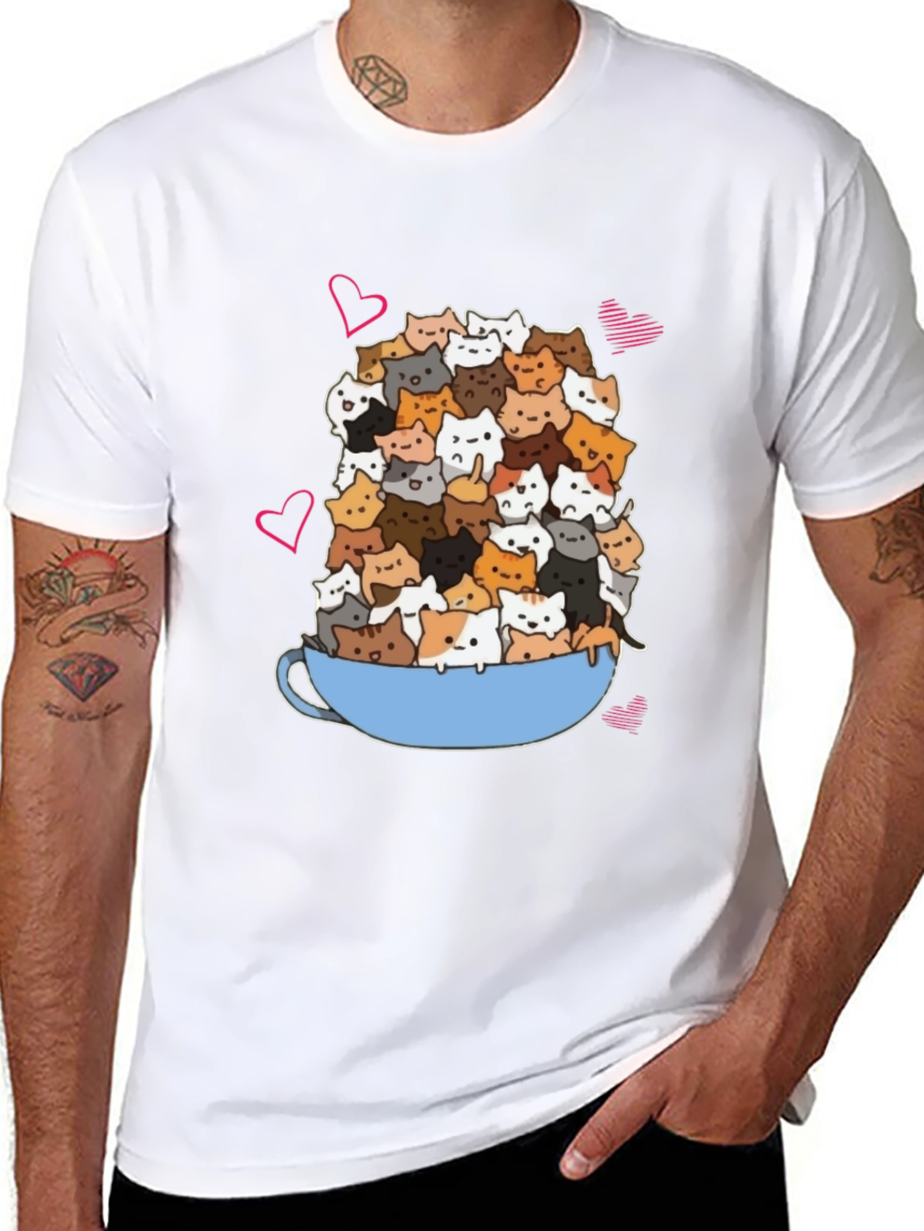 Cat Lover T-Shirt: Overflowing Mug of Kittens!
