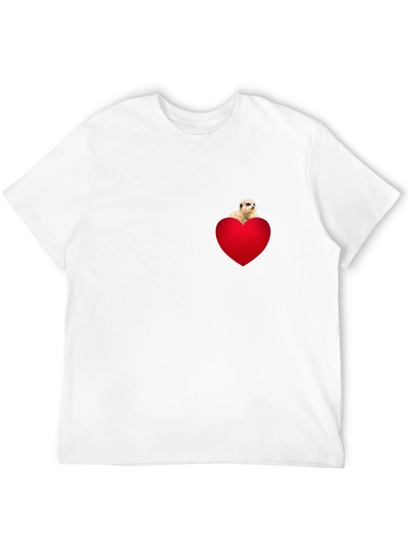 Meerkat Heart Pocket T-Shirt - Black