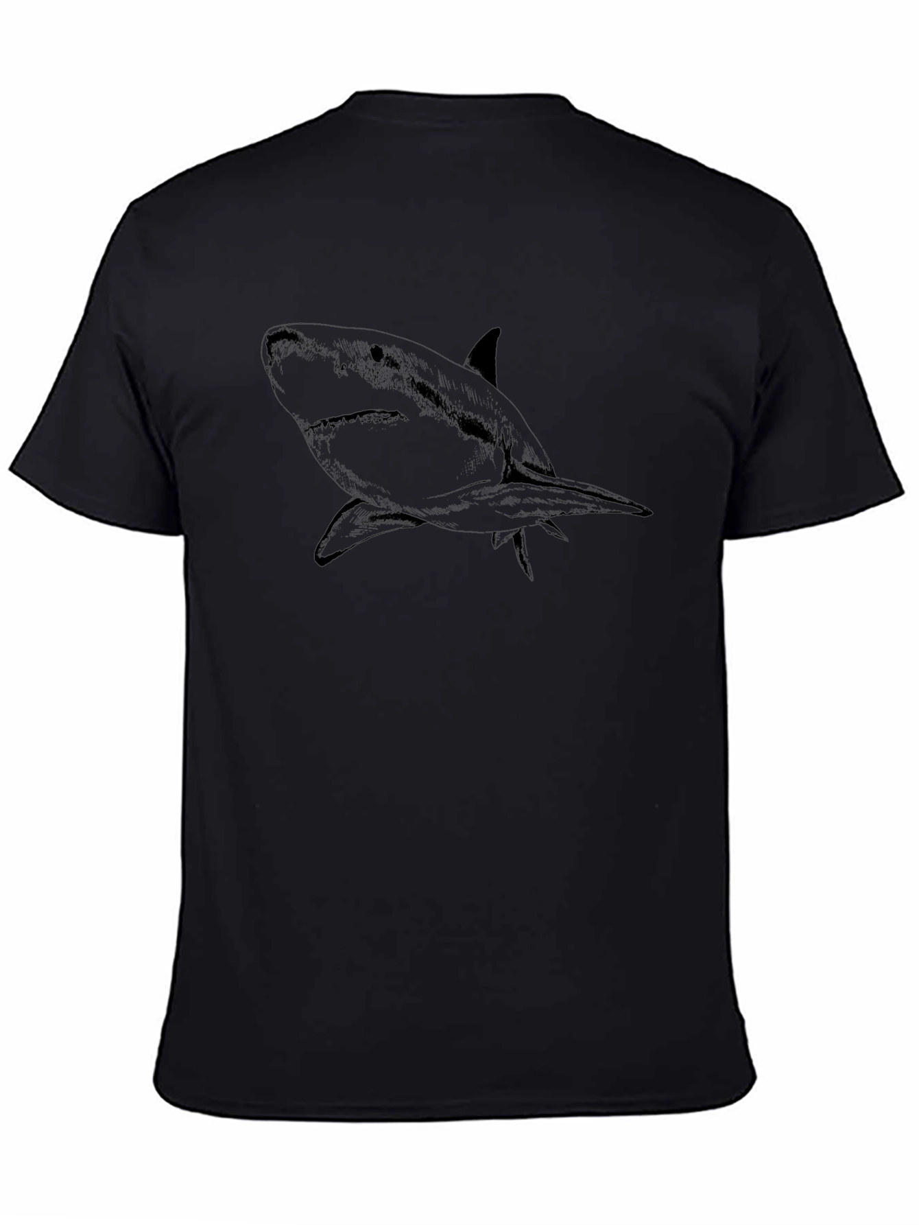 Mens Black Shark Graphic T-Shirt