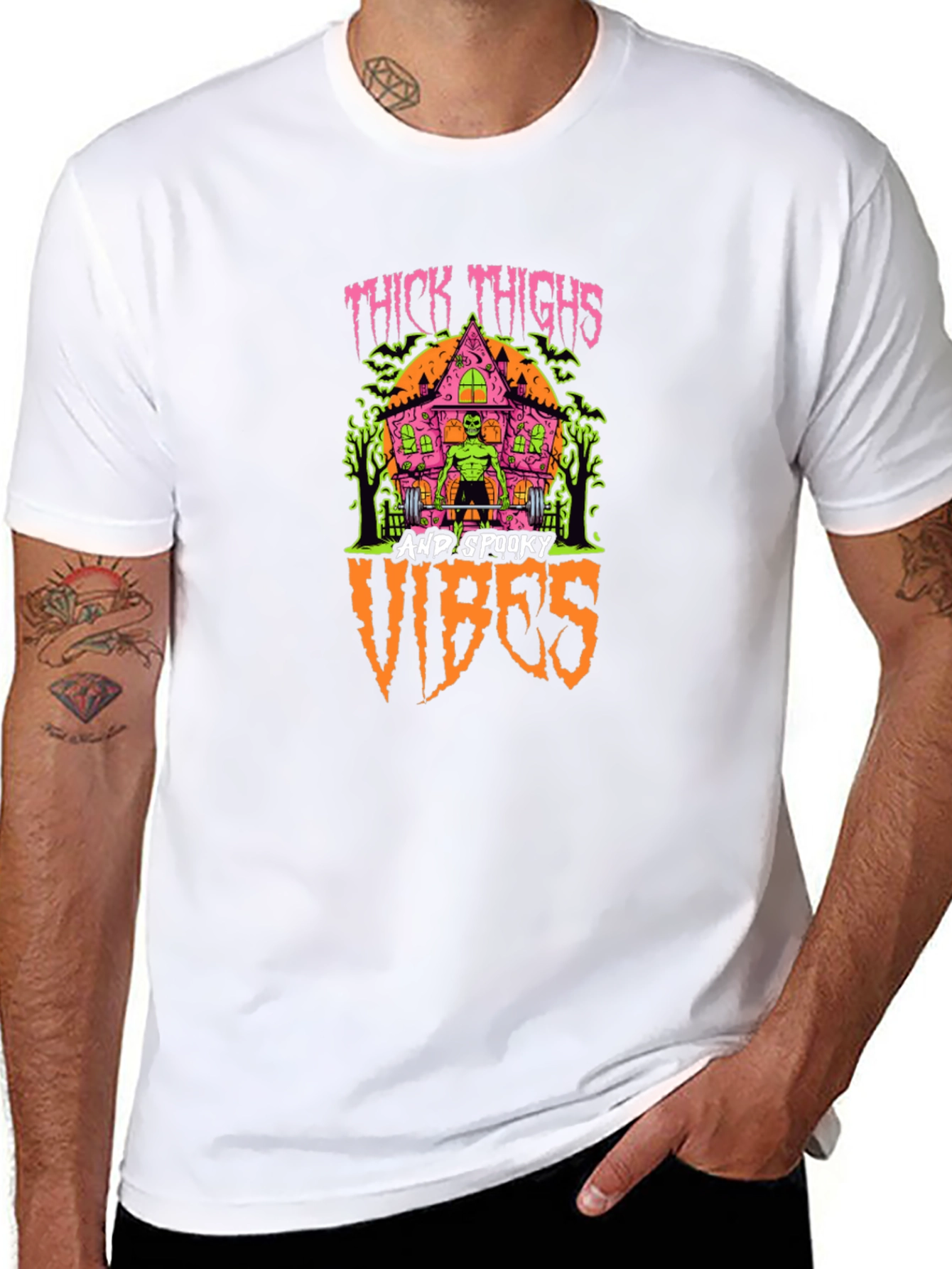 Thick Thighs & Spooky Vibes Graphic T-Shirt