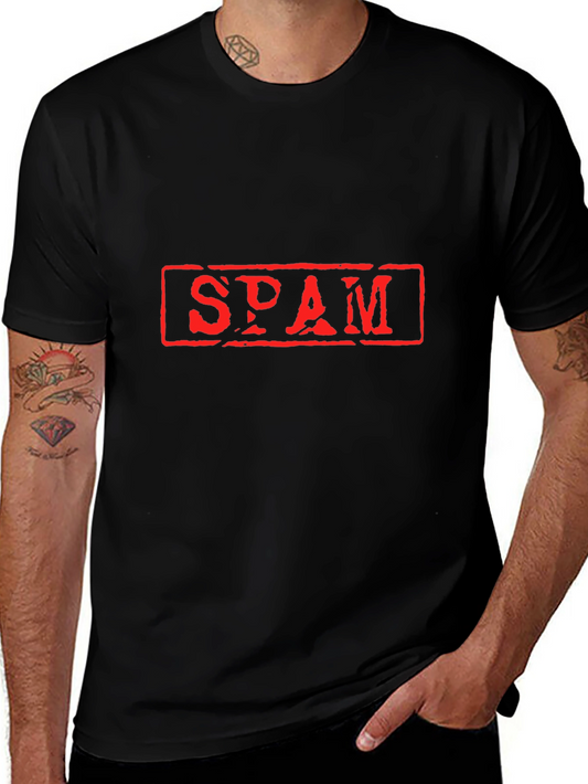 Mens Black SPAM Graphic T-Shirt - Novelty Tee