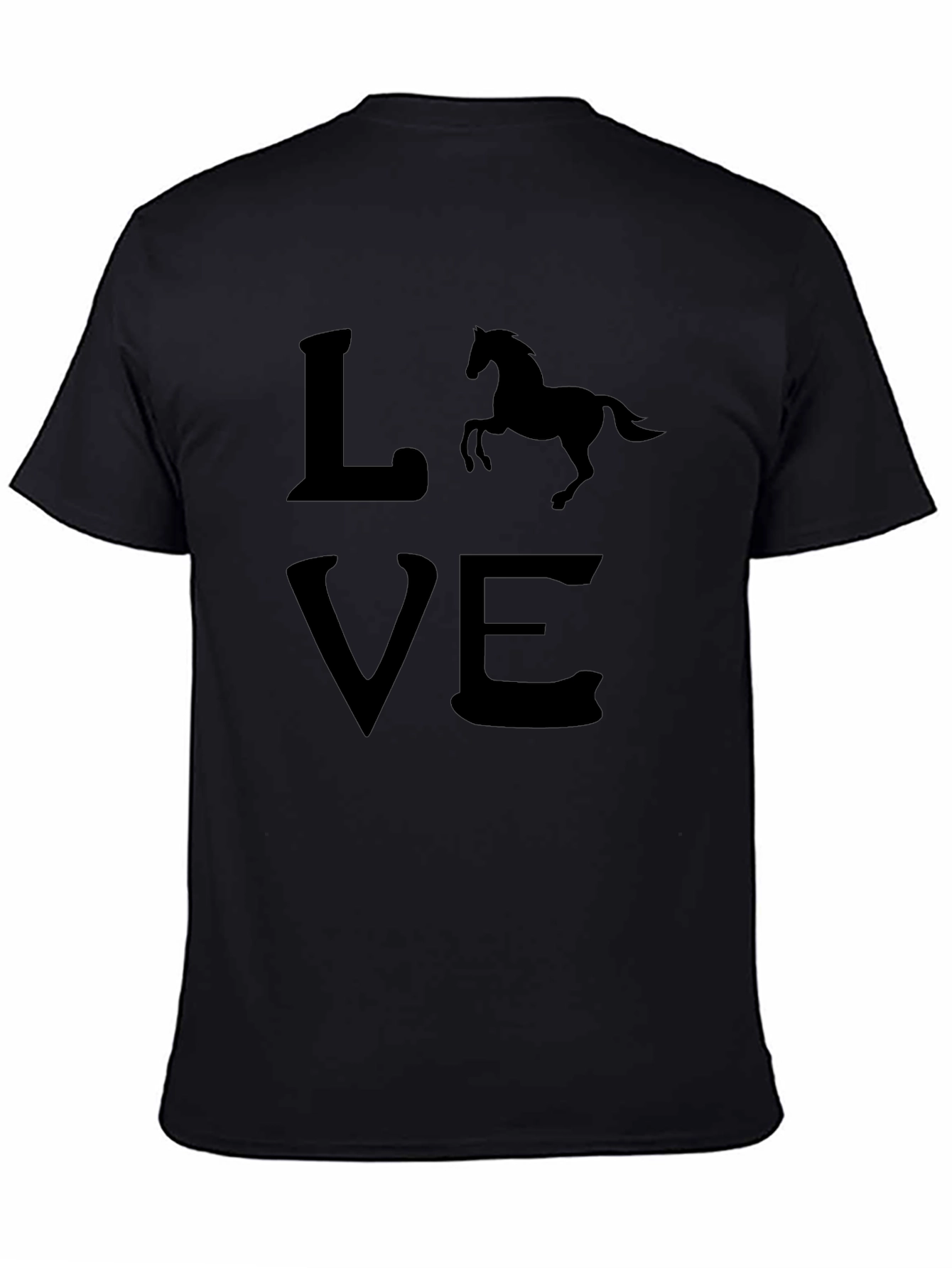 Horse Love Black T-Shirt - Equestrian Style