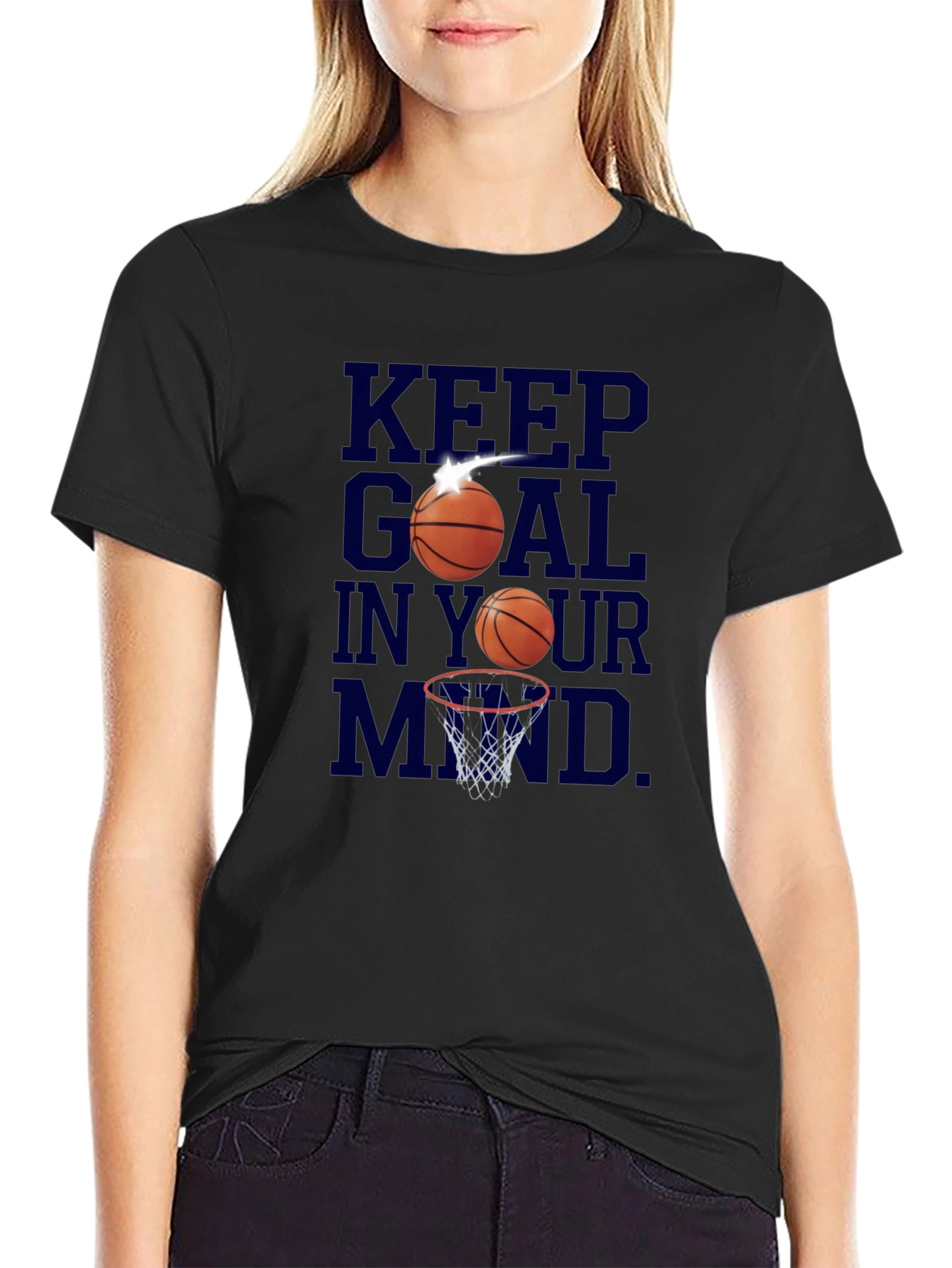 Keep Goal in Your Mind Black Graphic Tee