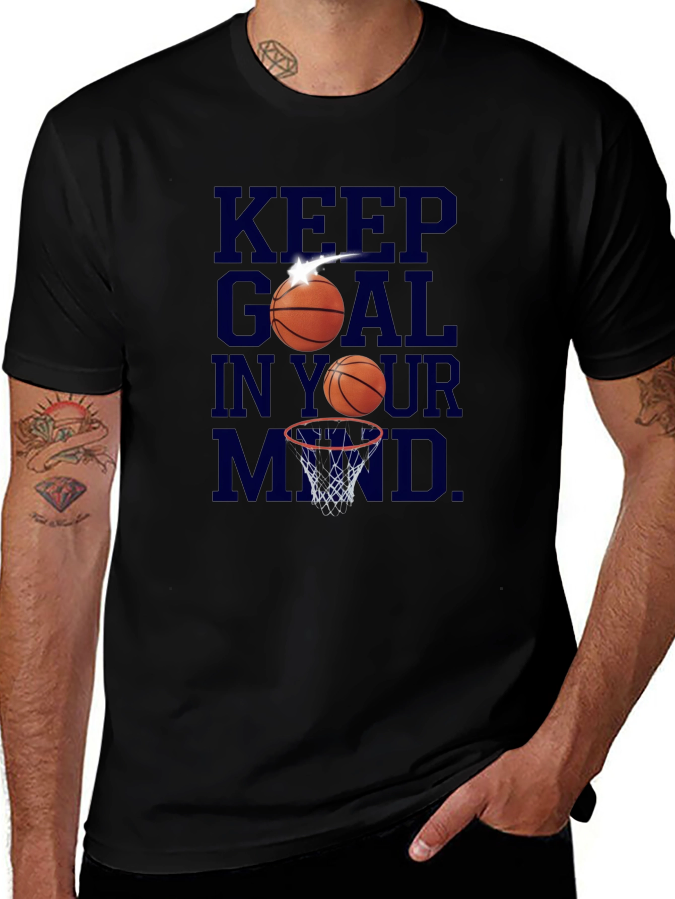 Keep Goal in Your Mind Black Graphic Tee