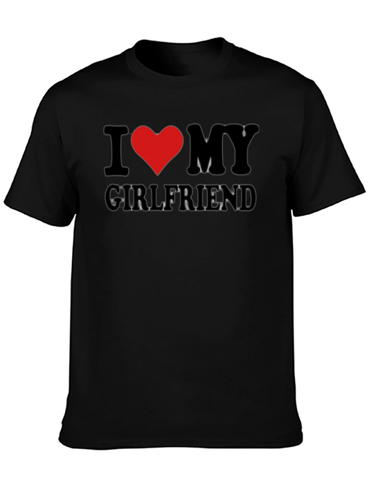 I Heart My Girlfriend T-Shirt - Black Crew Neck Tee