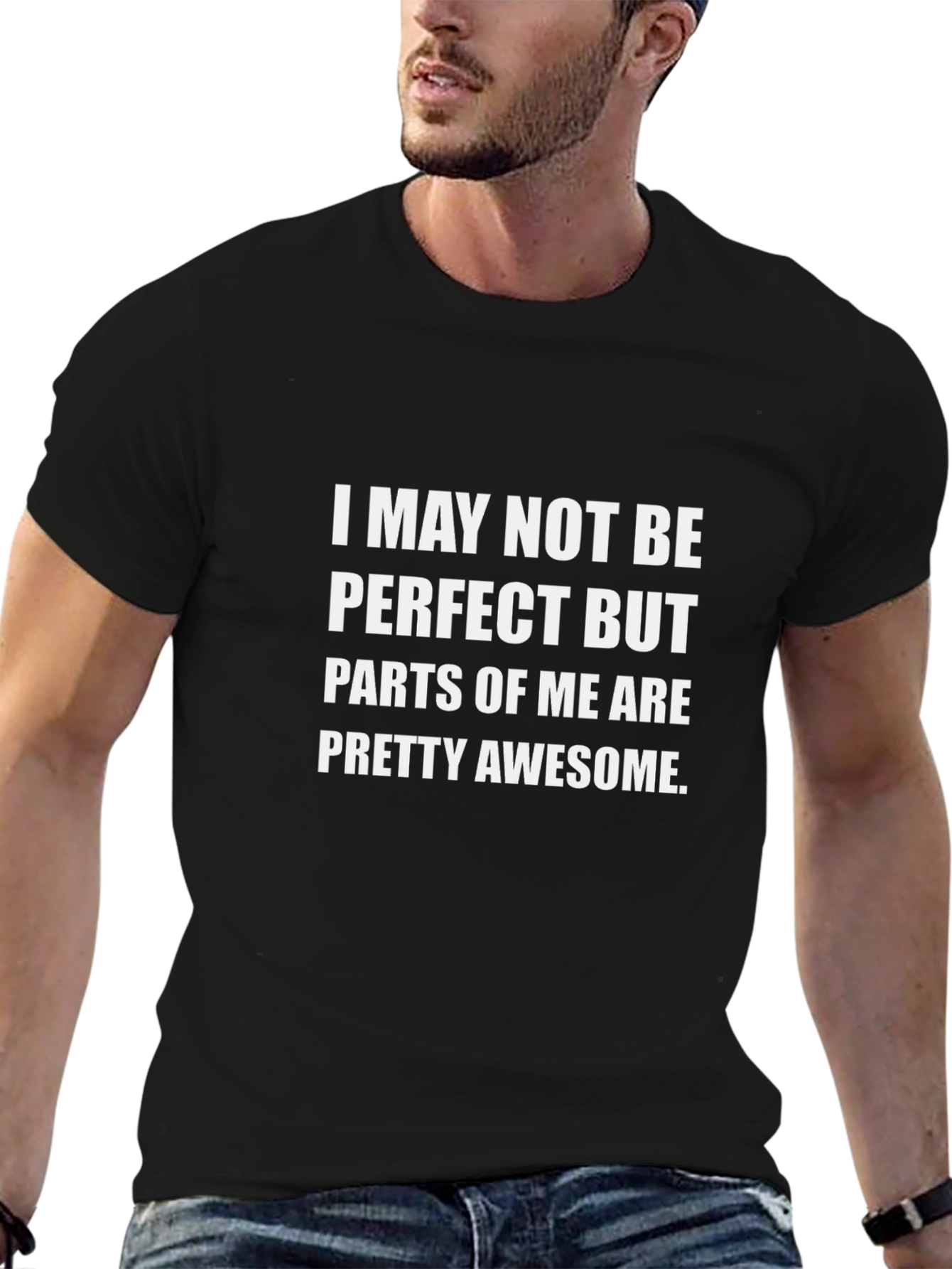 Funny Parts of Me are Awesome Black T-Shirt