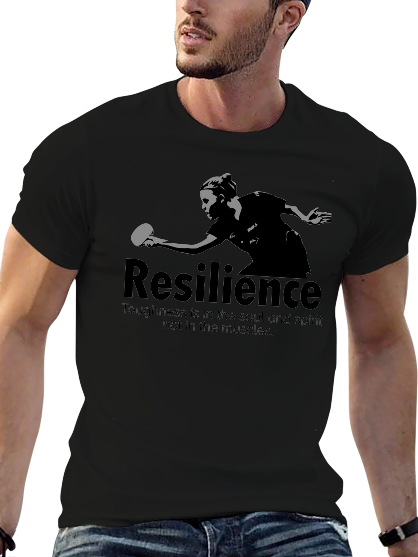 Resilience Table Tennis Graphic Tee - Black