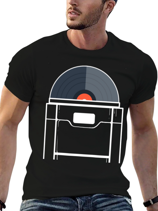 Vintage Vinyl Record Player T-Shirt - Retro Music Tee