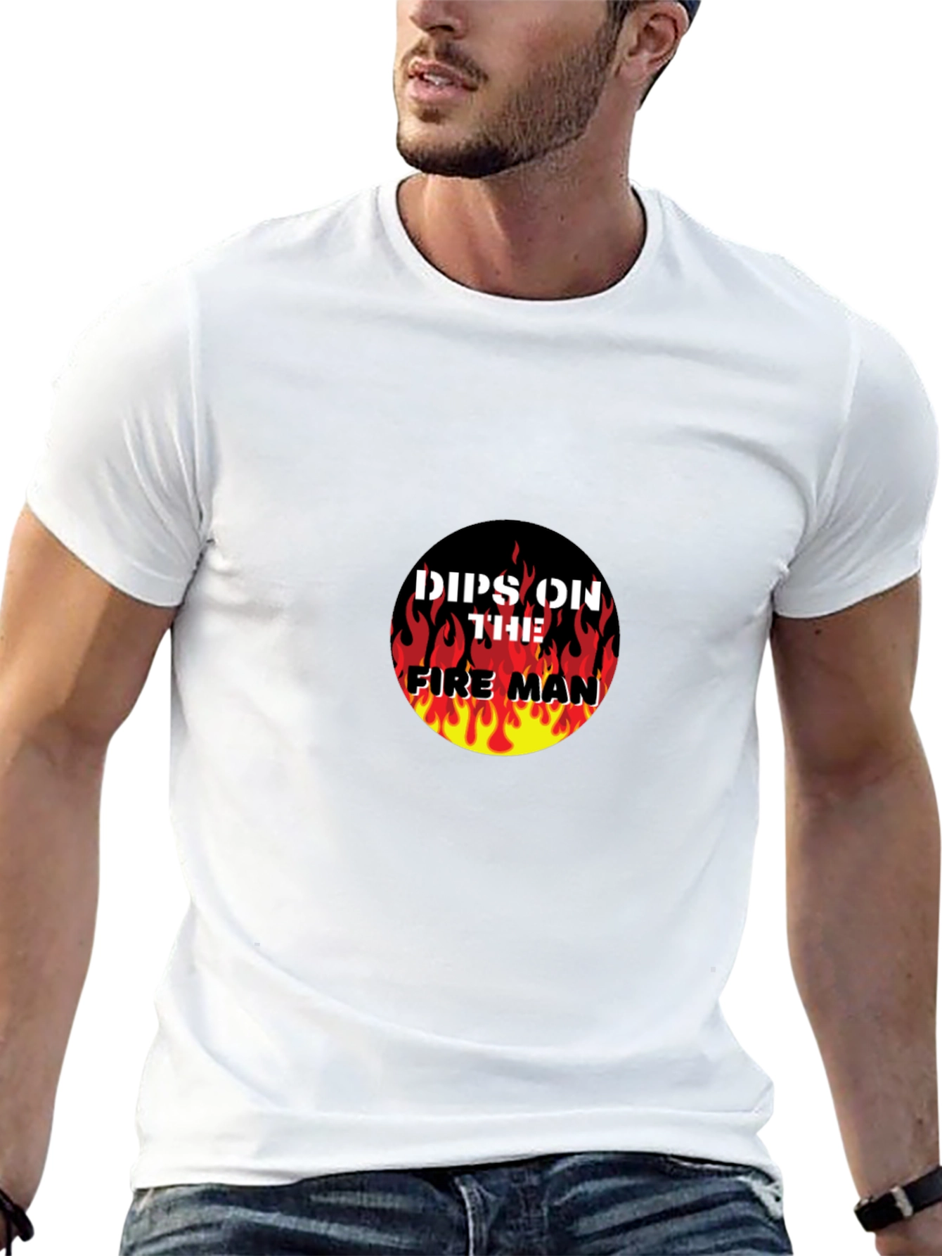 Dips On The Fireman Graphic Black T-Shirt