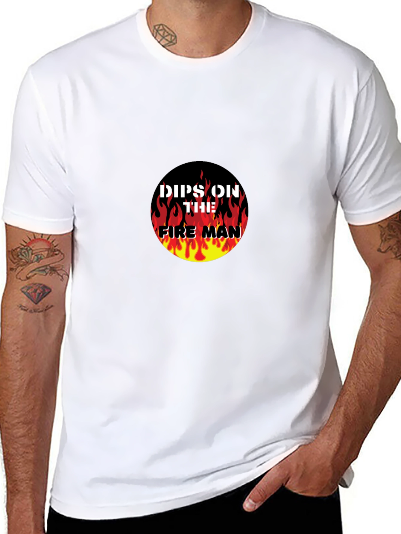 Dips On The Fireman Graphic Black T-Shirt