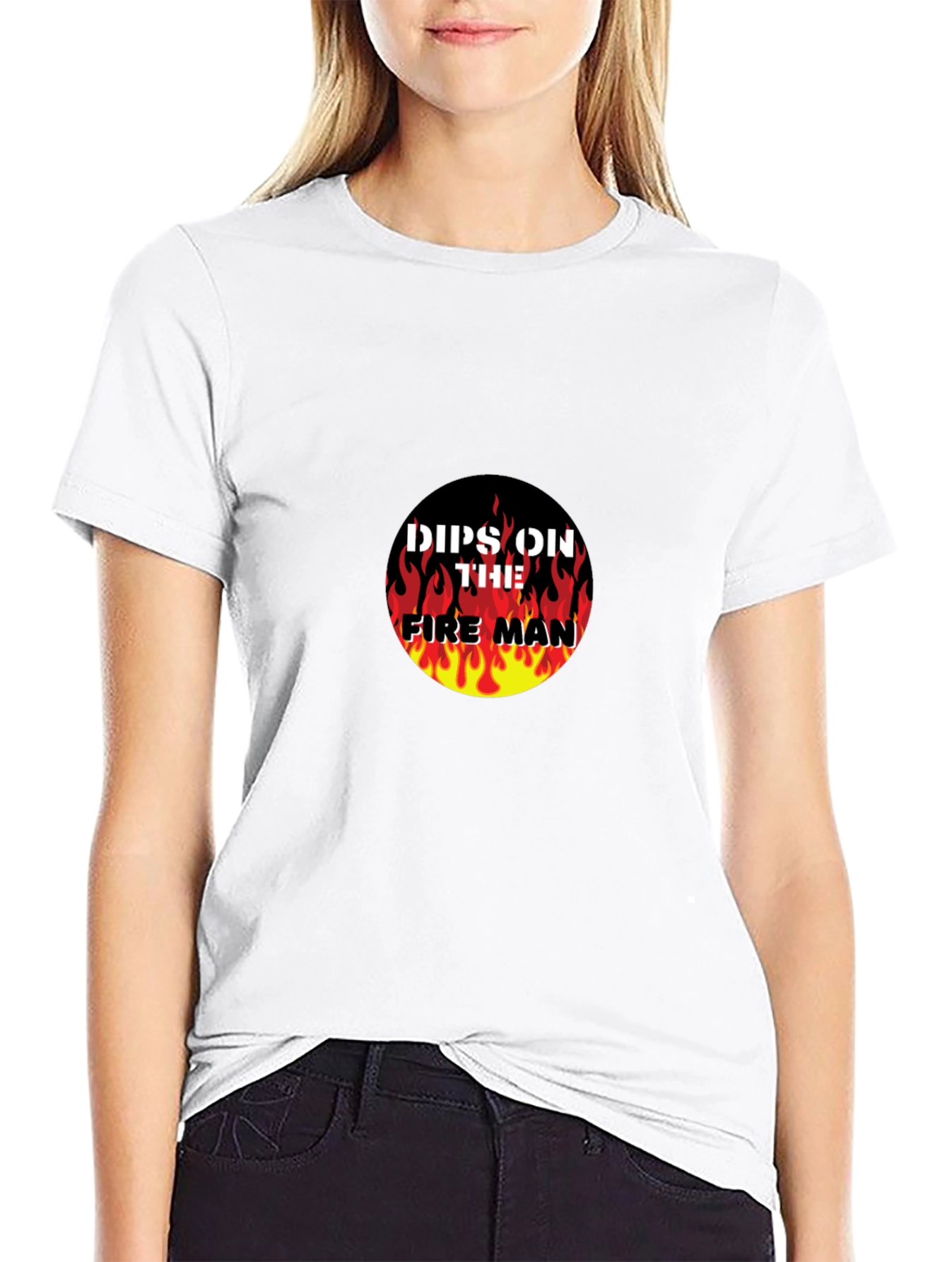 Dips On The Fireman Graphic Black T-Shirt