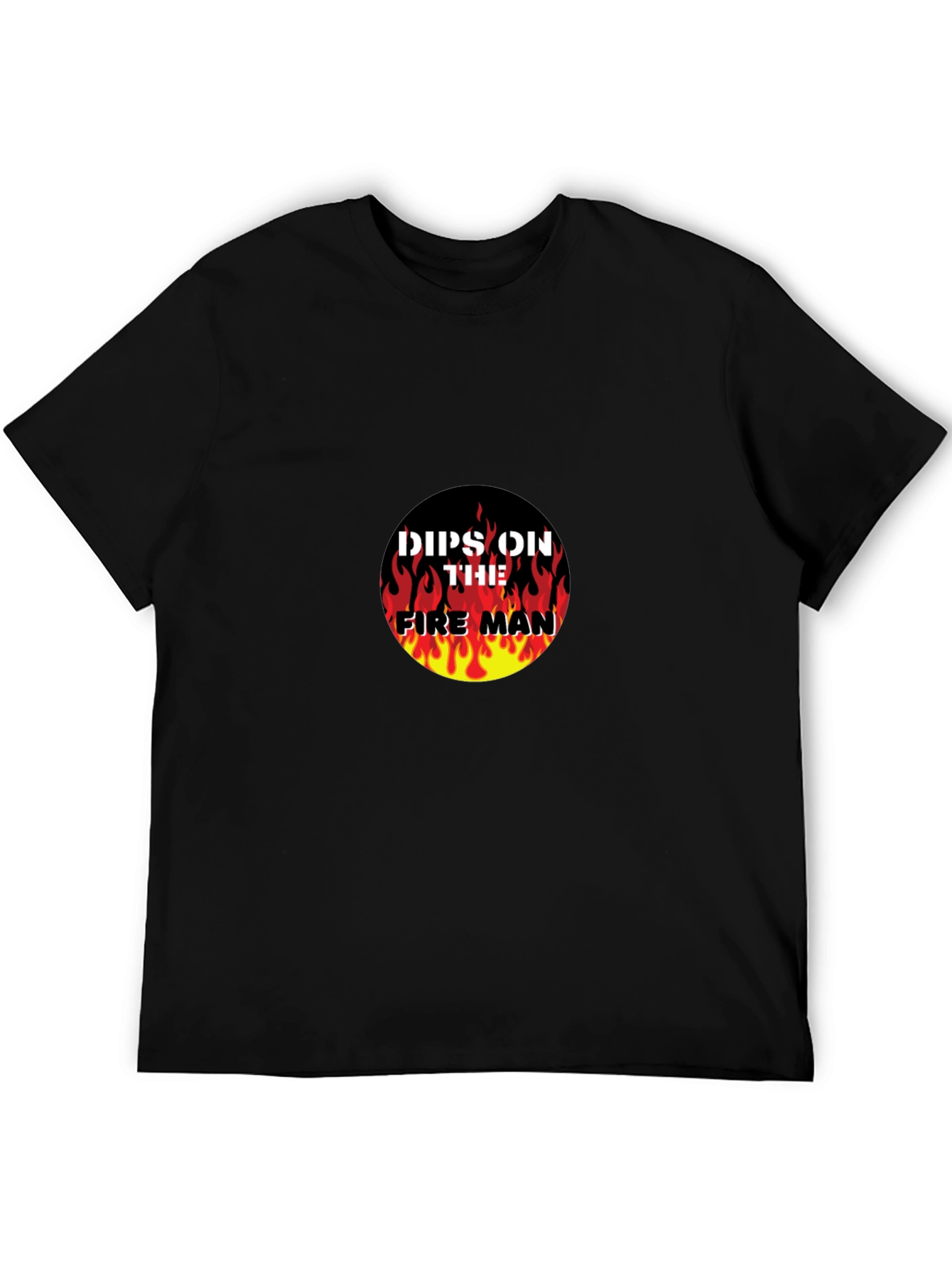 Dips On The Fireman Graphic Black T-Shirt