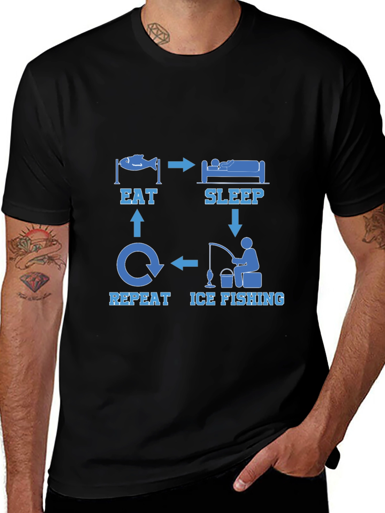 Eat Sleep Ice Fishing Repeat T-Shirt