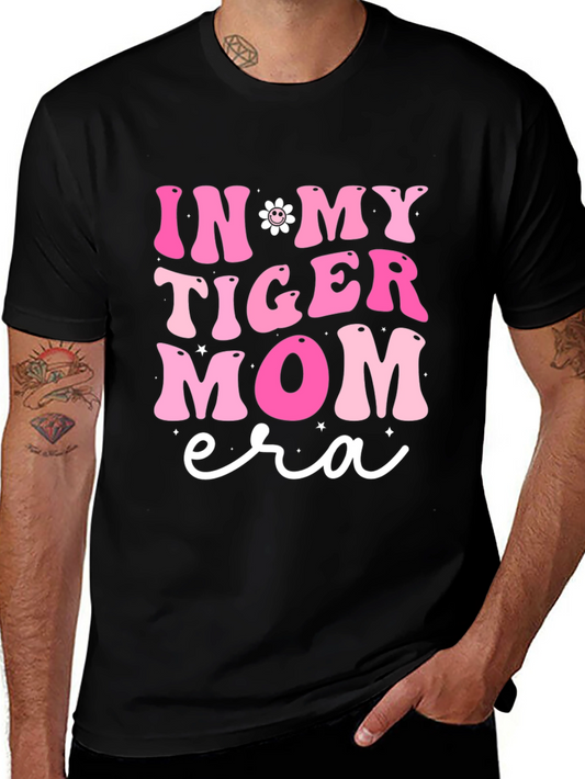 In My Tiger Mom Era Black Cotton T-Shirt
