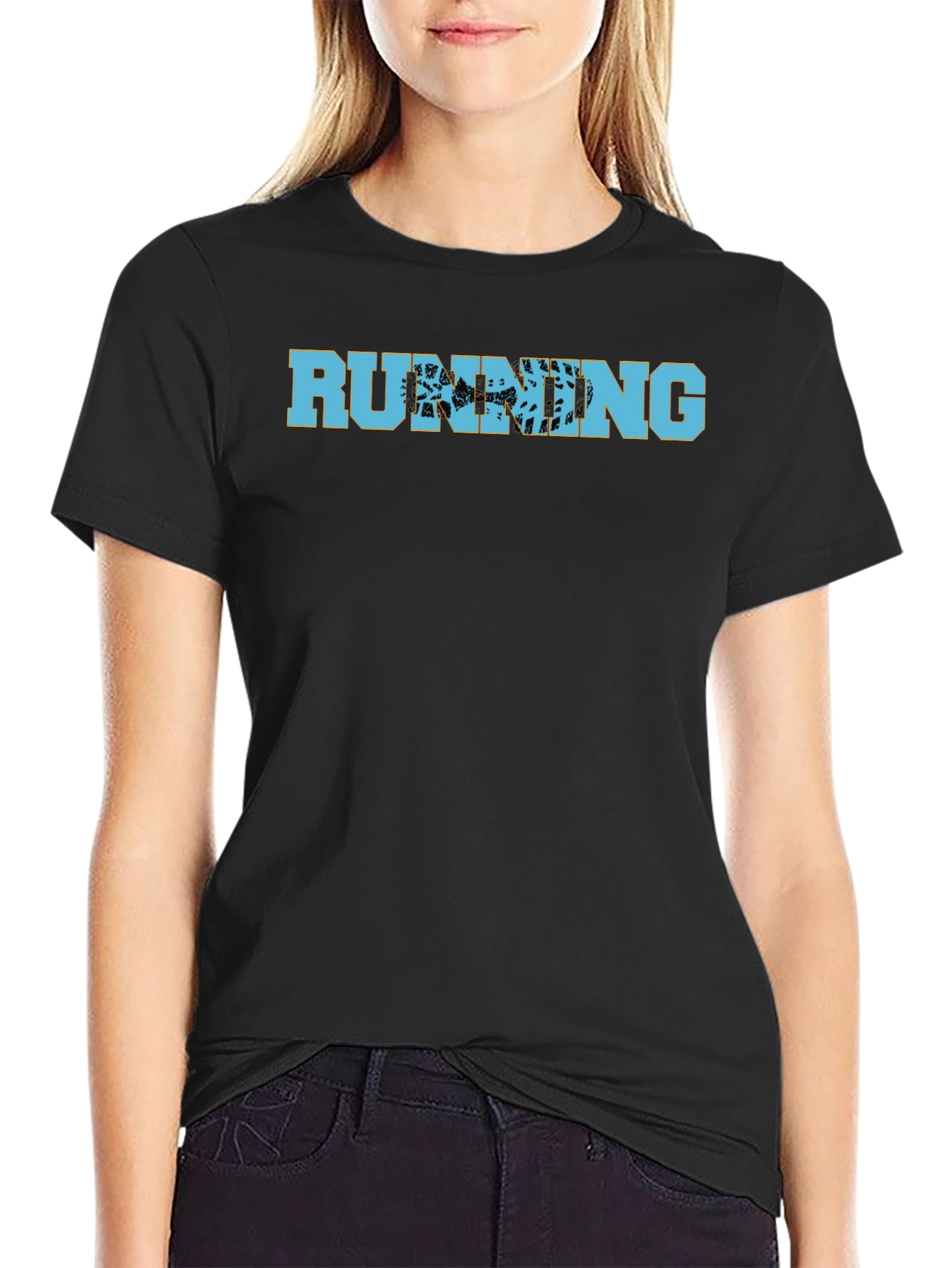 Running Trail Graphic T-Shirt - Black