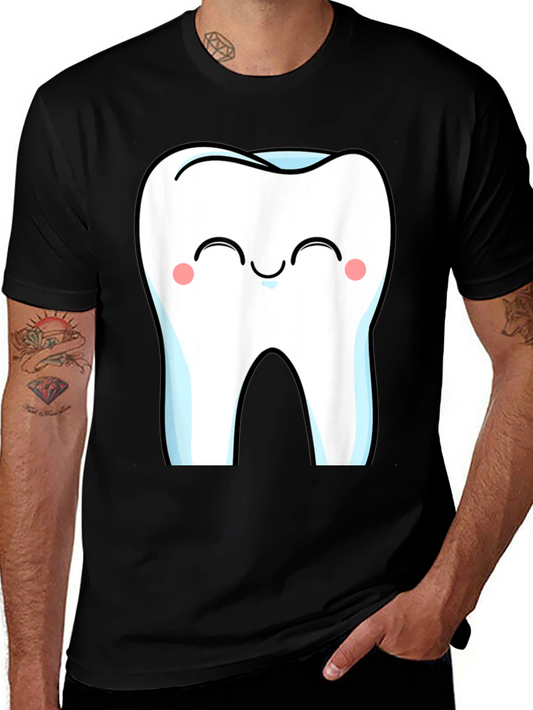 Cute Cartoon Tooth Graphic T-Shirt