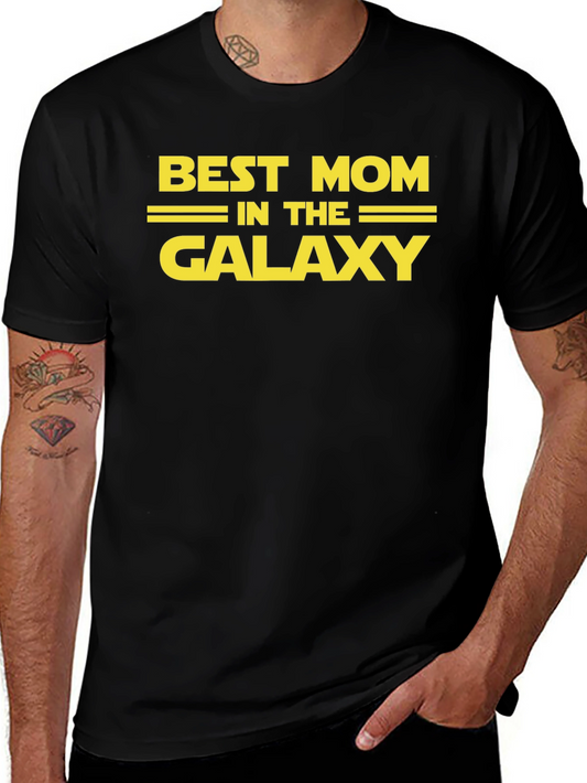 Best Mom in the Galaxy Black Graphic Tee
