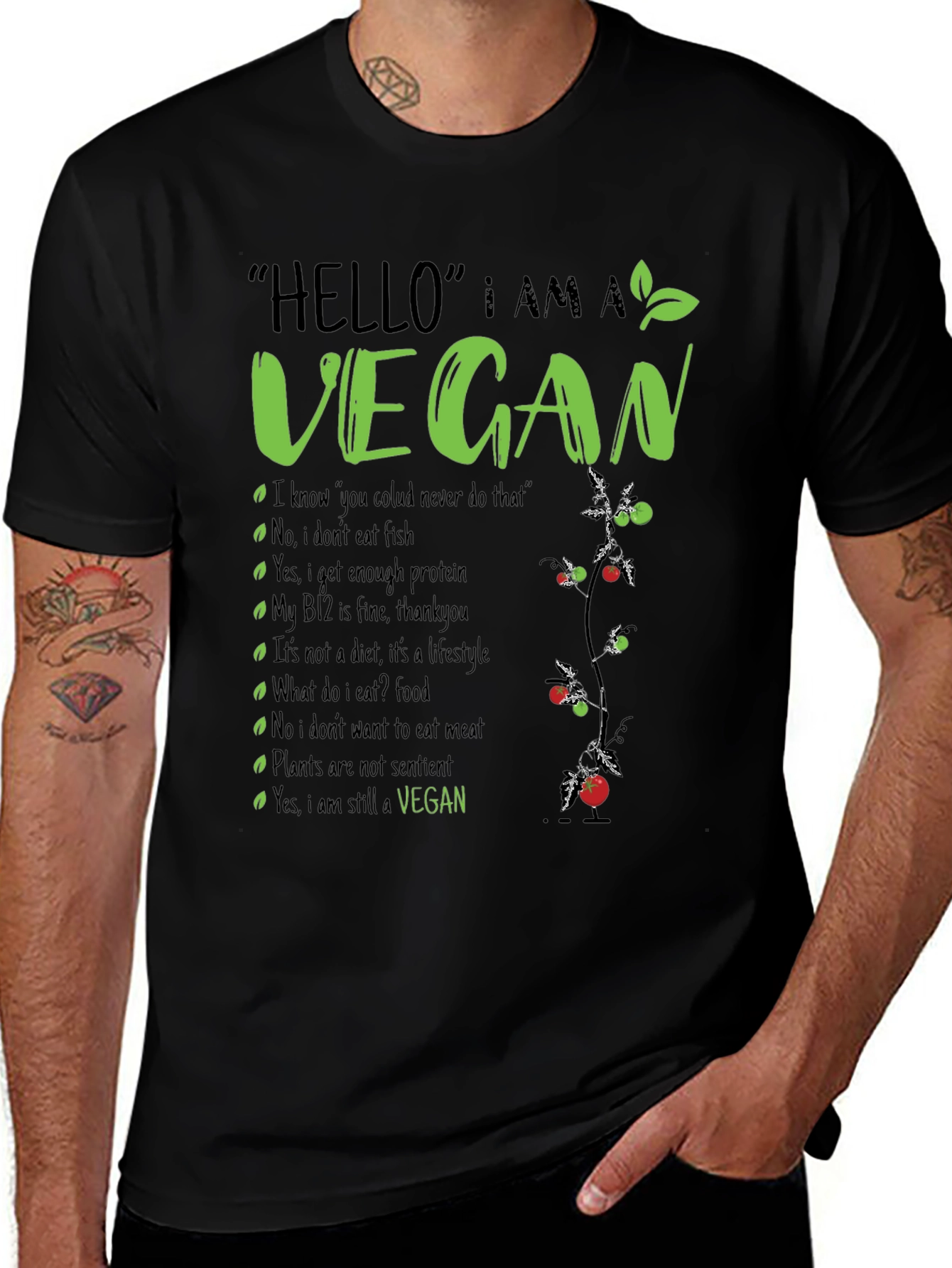 Vegan T-Shirt: Hello I am a Vegan